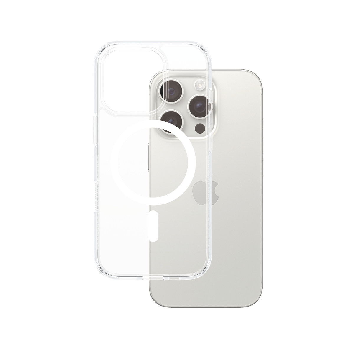 PanzerGlass ® HardCase Transparent w. White MagSafe iPhone 16 Pro coque de protection pour téléphones portables Housse