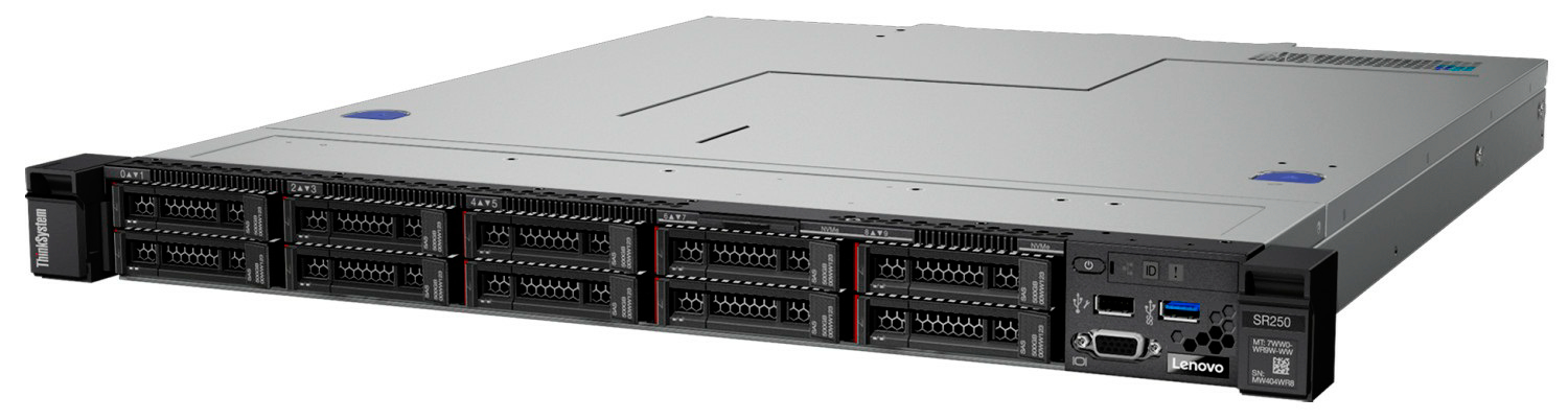 Lenovo ThinkSystem SR250 serveur 72 To 3,4 GHz 8 Go Rack (1 U) Intel Xeon E 450 W DDR4-SDRAM