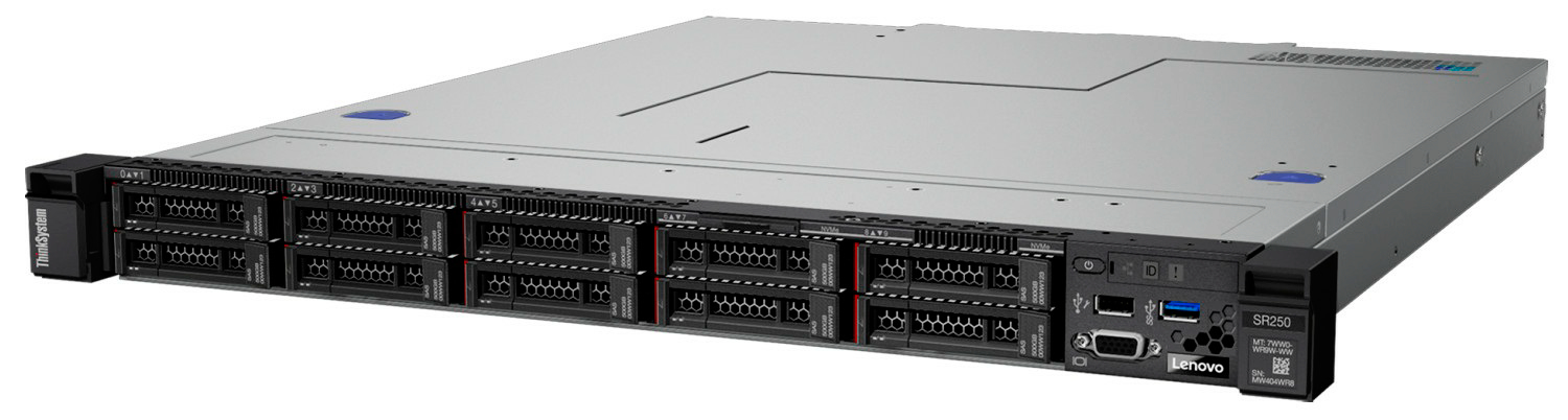 Lenovo ThinkSystem SR250 serveur 72 To 3,4 GHz 8 Go Rack (1 U) Intel Xeon E 450 W DDR4-SDRAM Lenovo ThinkSystem SR250 serveur 72 To 3,4 GHz 8 Go Rack (1 U) Intel Xeon E 450 W DDR4-SDRAM