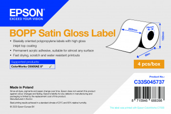 BOPP Satin Gloss Label BOPP Satin Gloss Label