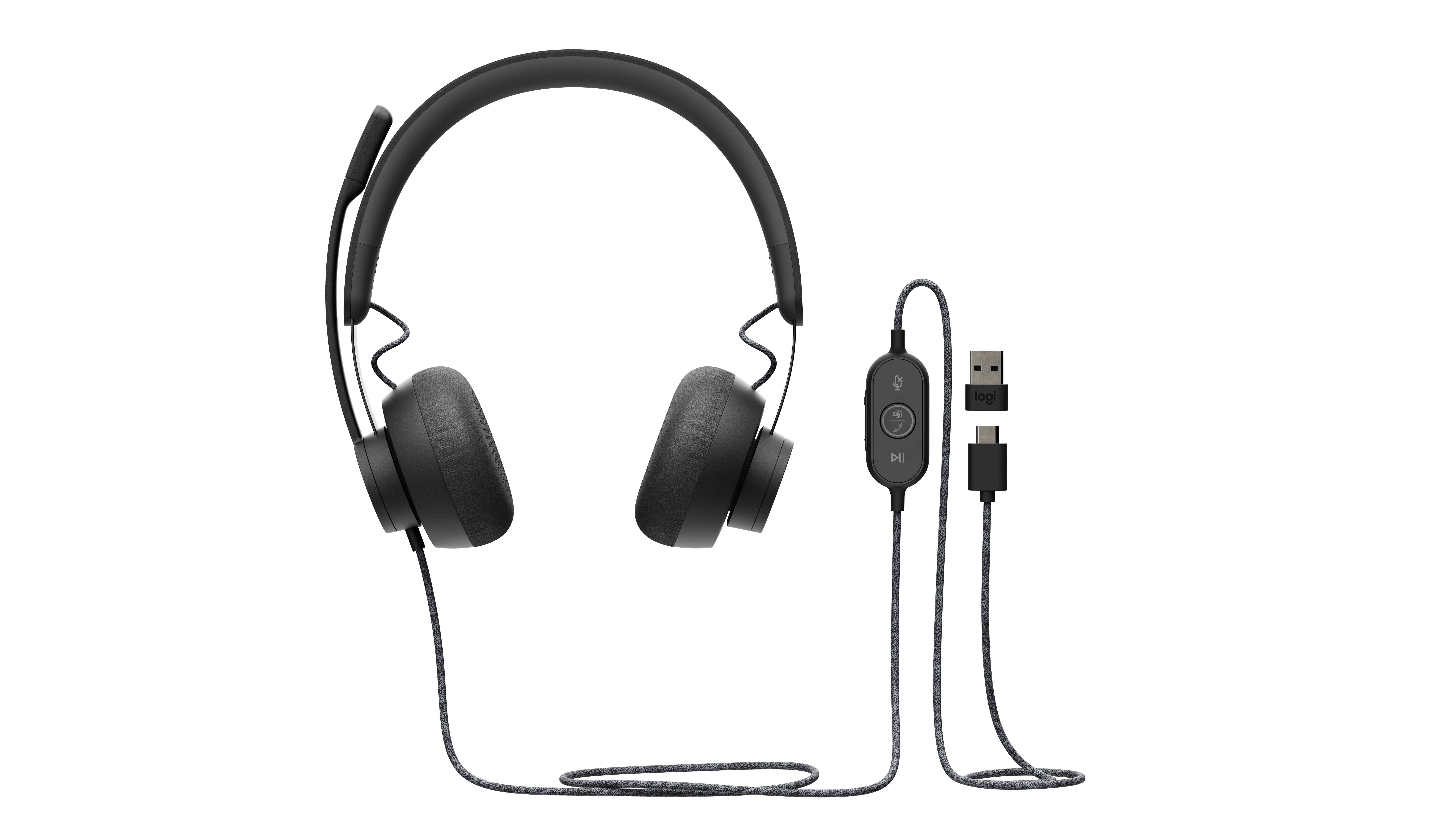 Logitech Zone Wired Teams Casque Arceau USB Type-C Noir Logitech Zone Wired Teams Casque Arceau USB Type-C Noir