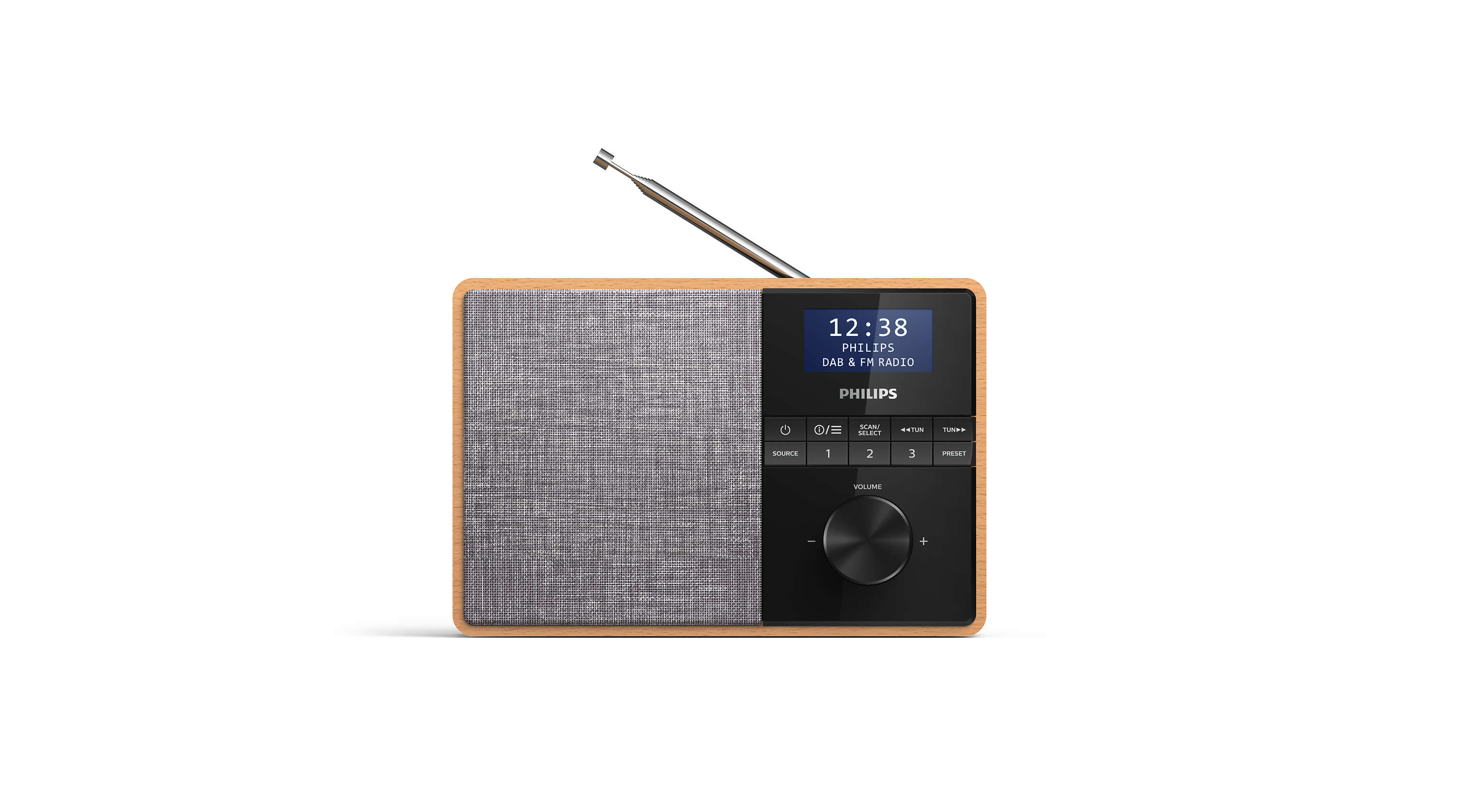 Philips TAR5505/10 Radio portable Numérique Noir, Gris, Bois Philips TAR5505/10 Radio portable Numérique Noir, Gris, Bois