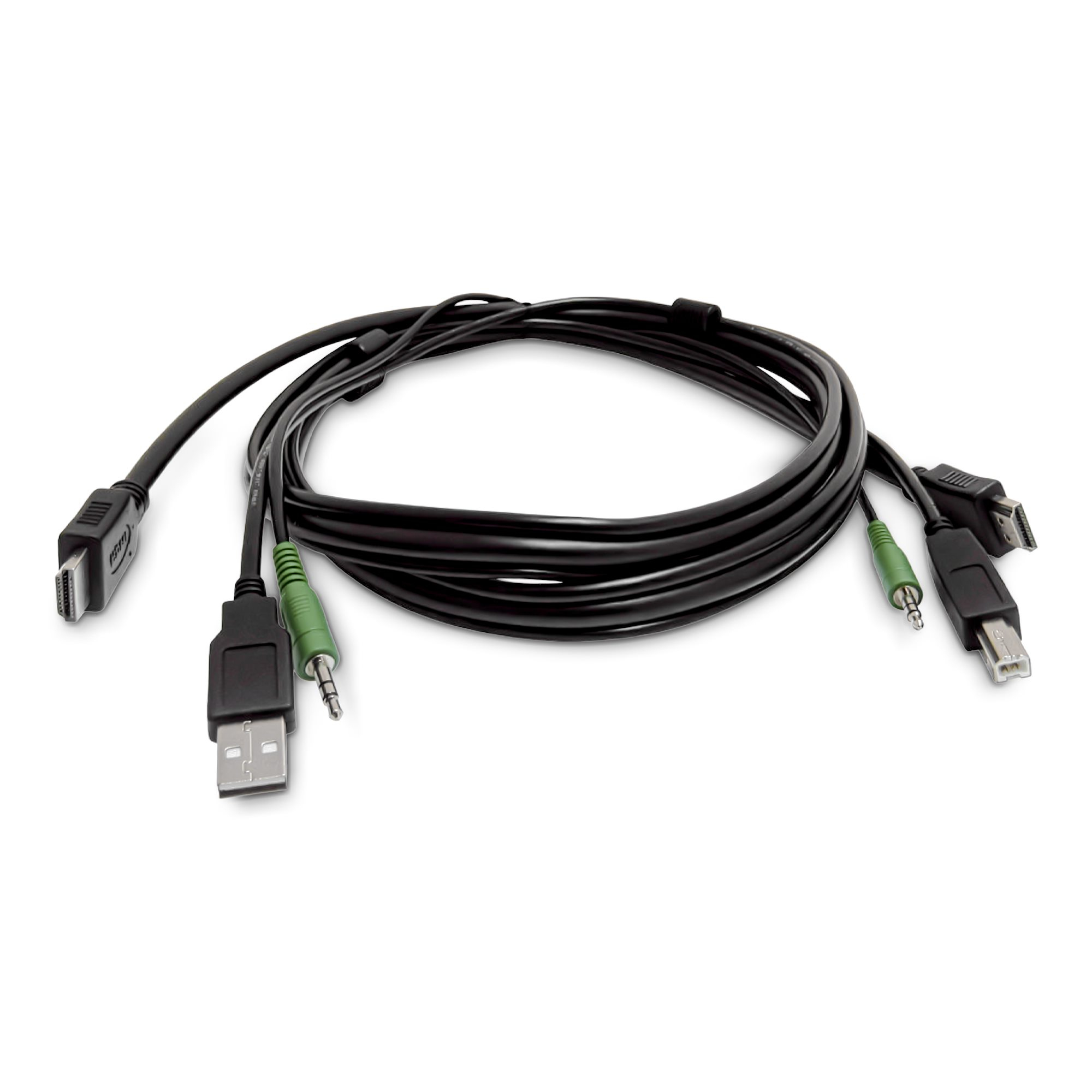 StarTech.com Câble KVM HDMI de 3 m, USB 2.0, Audio 3,5 mm, Câble Combiné Universellement Compatible pour Switch KVM, Conforme TAA