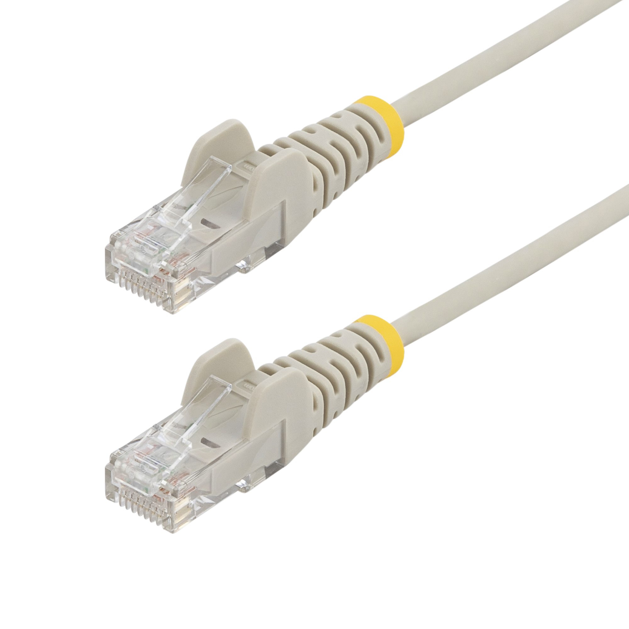 StarTech.com Câble Ethernet CAT6 Gris Fin de 7m, Sans Accroc, 100W PoE, UTP, LSZH, Fil de Cuivre Pur 28AWG, Cordon Patch Réseau RJ45 avec Serre-Câble, Contrôlé Fluke