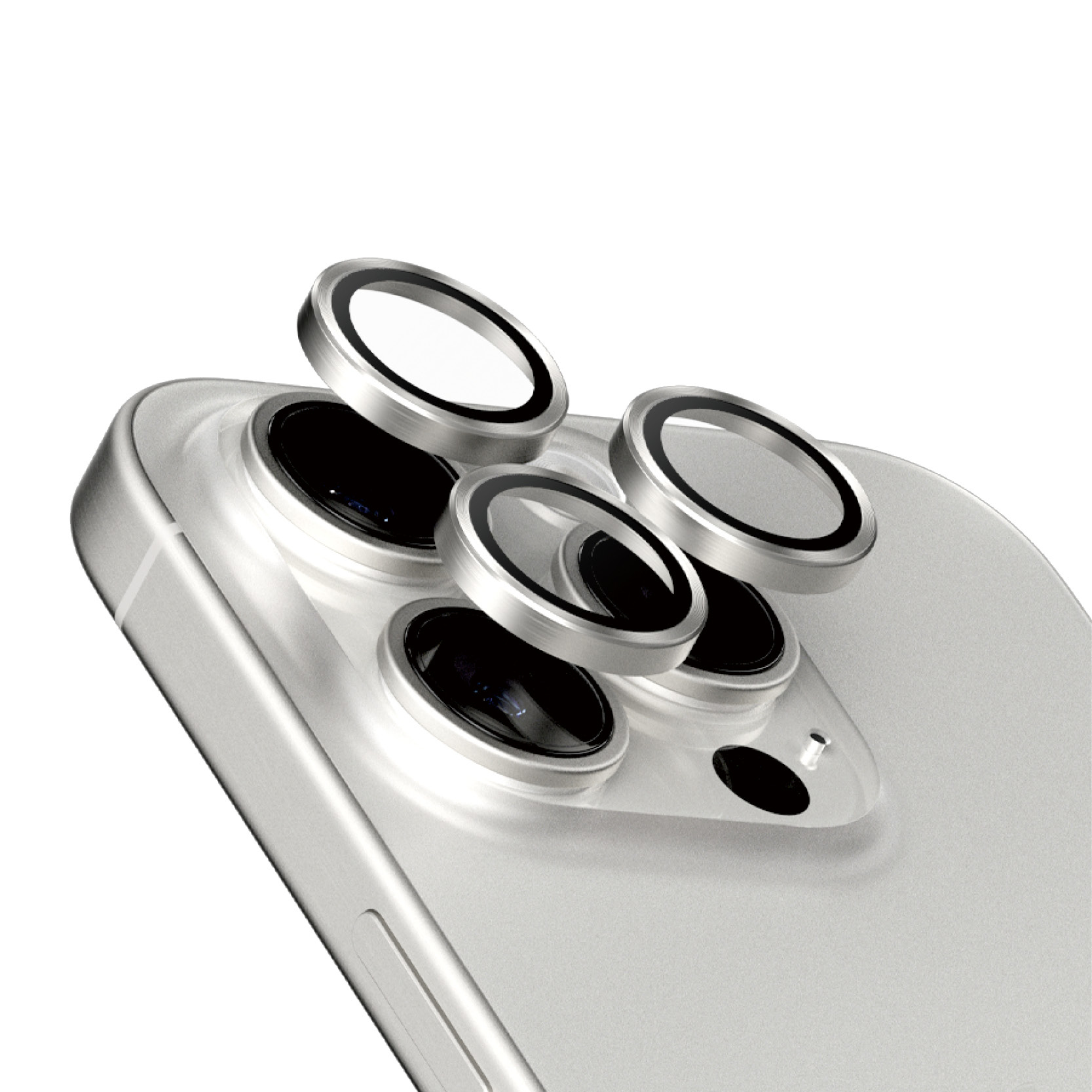 PanzerGlass ® Hoops® Titanium Camera Lens Protector White iPhone 15 Pro 