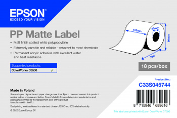 PP MATTE LABEL CONT.R 102MMx29M PP MATTE LABEL CONT.R 102MMx29M