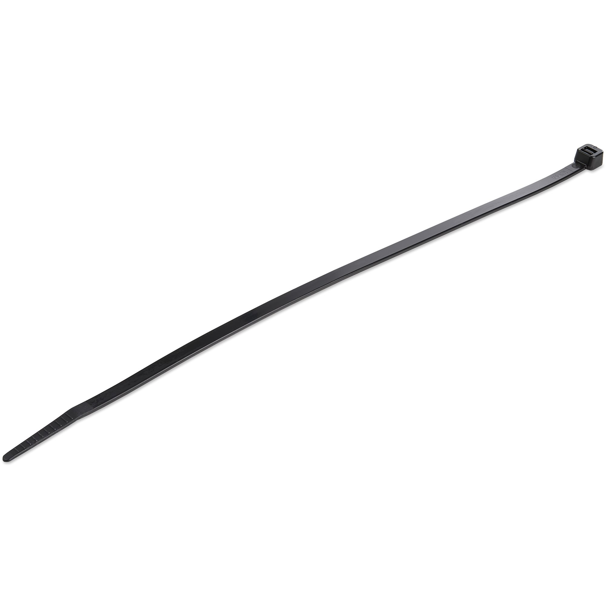 Colliers de Serrage 25 cm Noirs - Largeur 4 mm - Diam. faisceau 68 mm - Résistance traction 22 kg - Fermeture glissière autobloquante nylon avec pointe incurvée - 94V-2/UL - 100 pcs