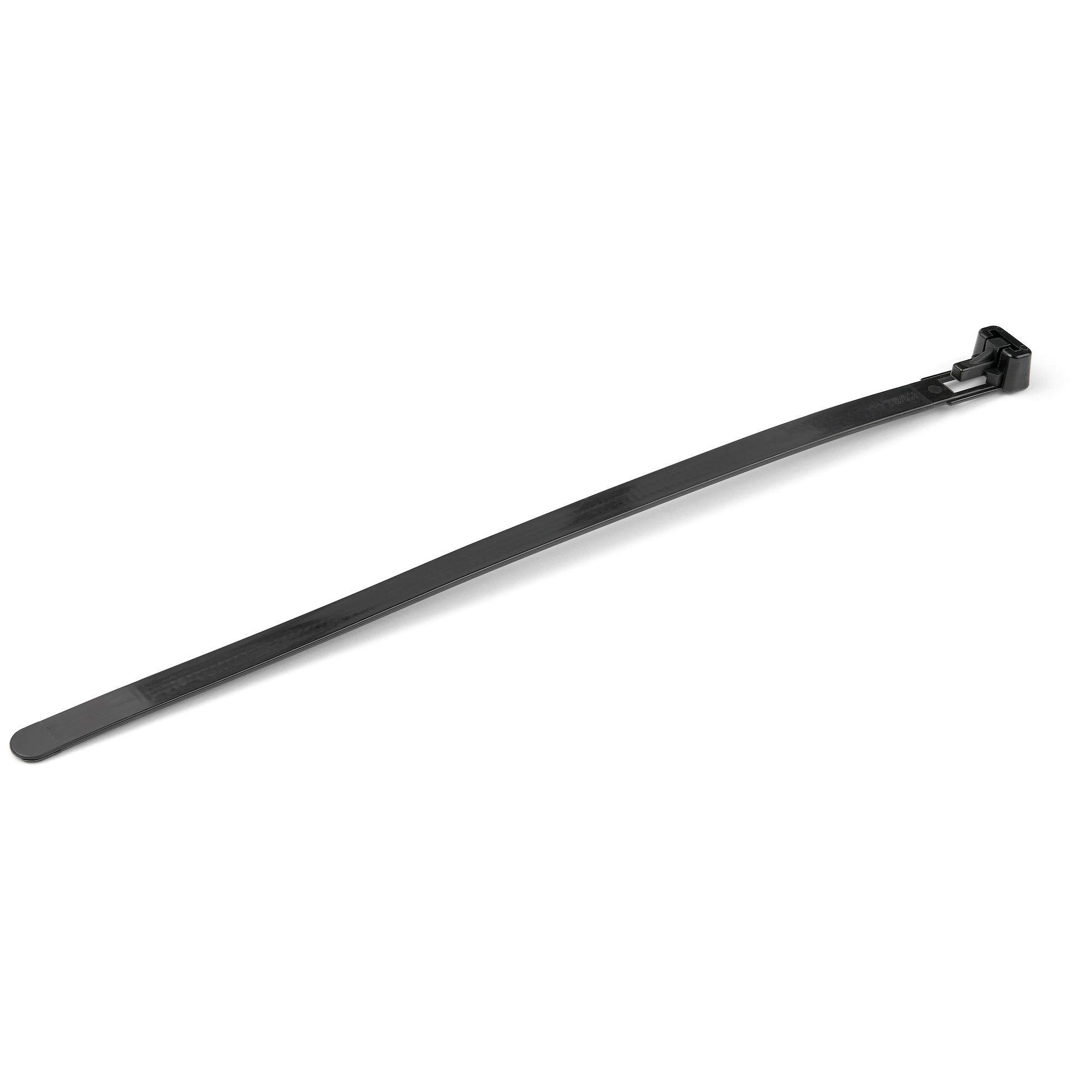 Colliers de Serrage Réutilisables 20 cm Noirs - Largeur 7 mm - Diam. faisceau 50 mm - Résistance traction 22 kg - Colson nylon détachable - Intérieur/extérieur - Homologués 94V-2/UL - 100 pcs