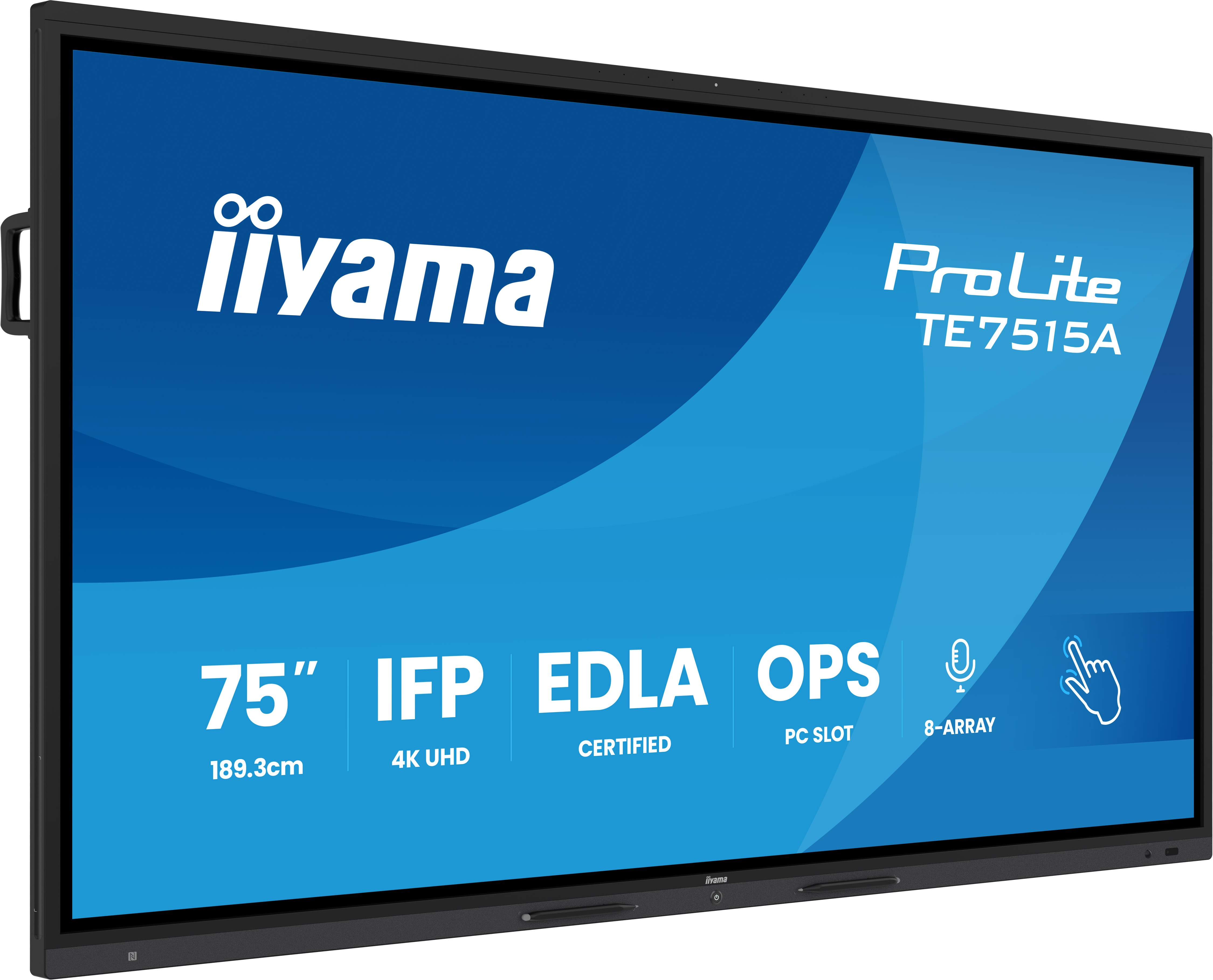 iiyama TE7515A-B2AG Écran d'affichage dynamique En forme de kiosk 190,5 cm (75") Wifi 550 cd/m² 4K Ultra HD Écran tactile Intégré dans le processeur Android