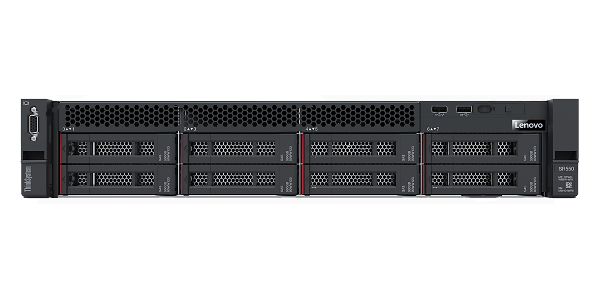 Lenovo ThinkSystem SR550 serveur Rack (2 U) Intel® Xeon® Silver 4208 2,1 GHz 16 Go DDR4-SDRAM 750 W