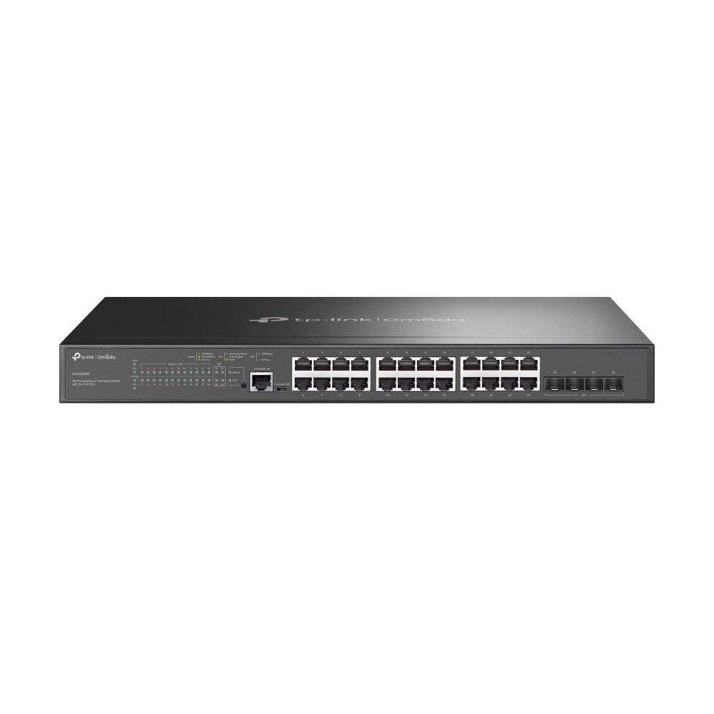 TP-Link Omada SG3428MP commutateur réseau Géré L2+ Gigabit Ethernet (10/100/1000) Connexion Ethernet, supportant l'alimentation via ce port (PoE) 1U Noir TP-Link Omada SG3428MP commutateur réseau Géré L2+ Gigabit Ethernet (10/100/1000) Connexion Ethernet, supportant l'alimentation via ce port (PoE) 1U Noir