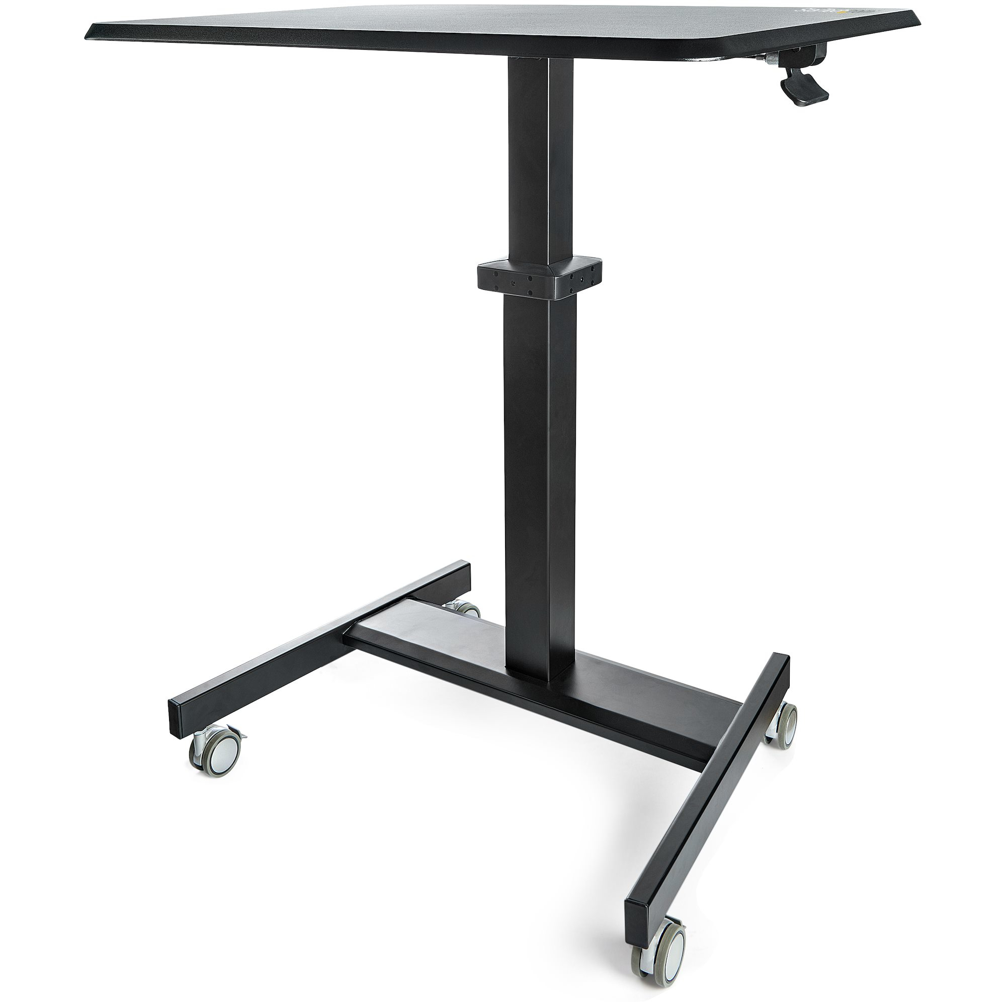 Bureau Mobile Assis-Debout - Poste de Travail Ergonomique à Roulettes - Table Ordinateur Réglable en Hauteur One-Touch - Chariot Informatique pour PC Portable/Ordinateur