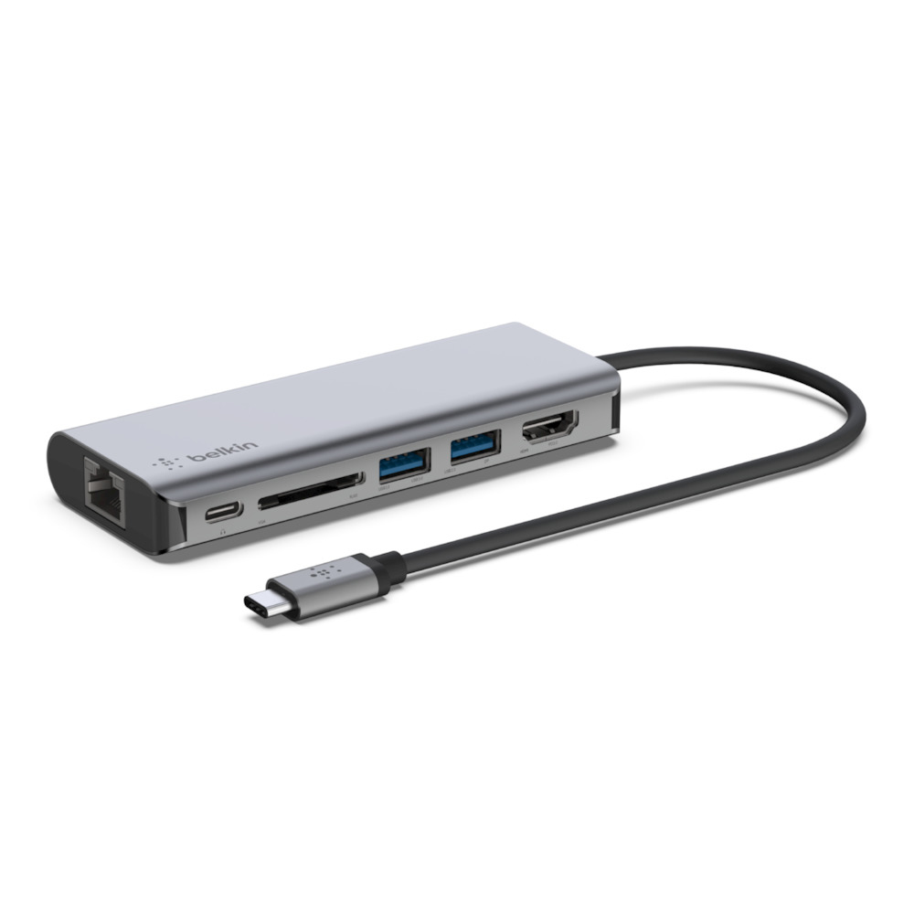 hub & concentrateur USB 3.2 Gen 1 (3.1 Gen 1) Type-C 5000 Mbit/s Noir, Gris