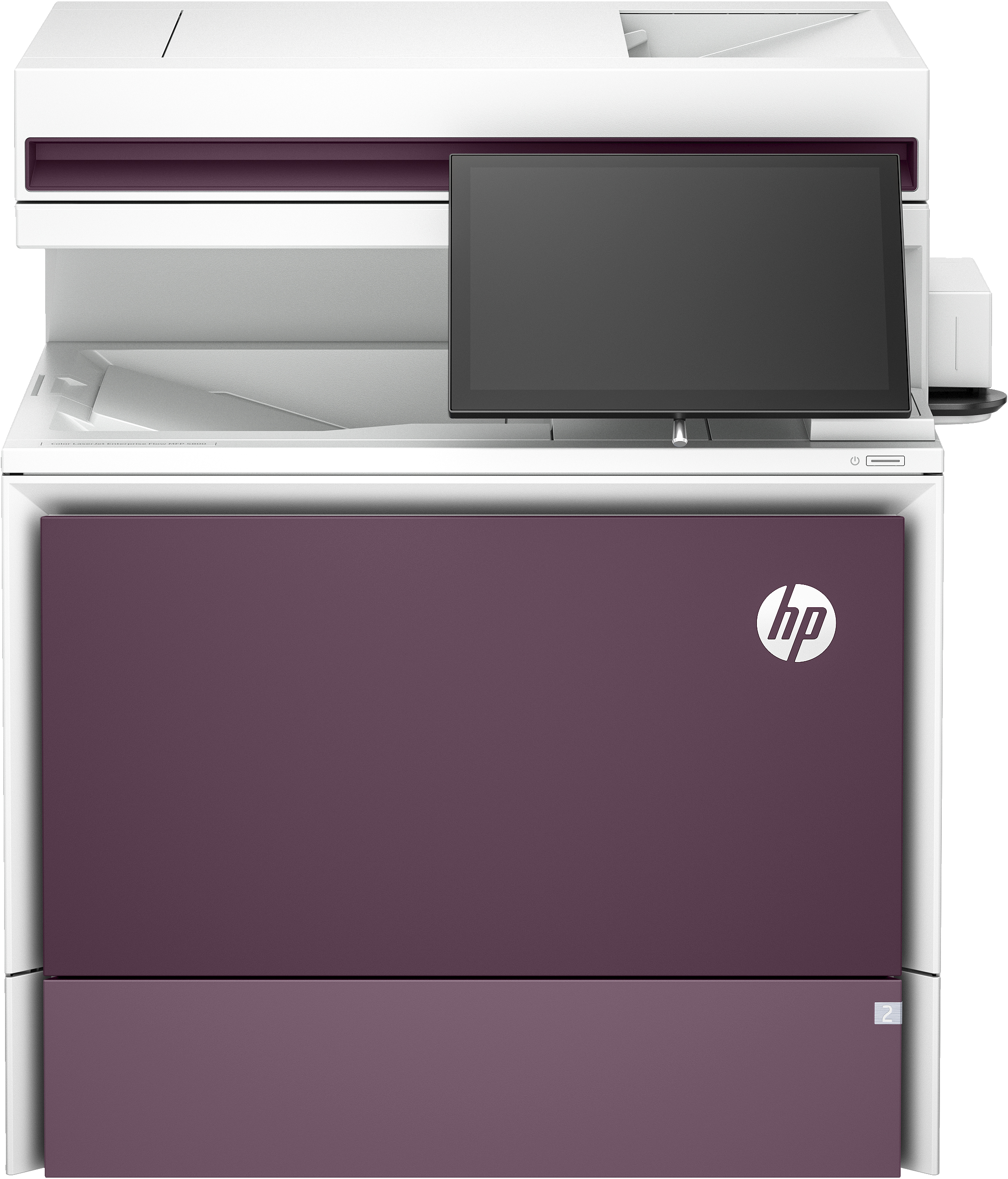 HP Color LaserJet Enterprise Flow Imprimante MFP 5800zf, Impression, copie, scan, fax, Chargeur automatique de documents. Bacs haute capacité en option. Écran tactile. Cartouche TerraJet