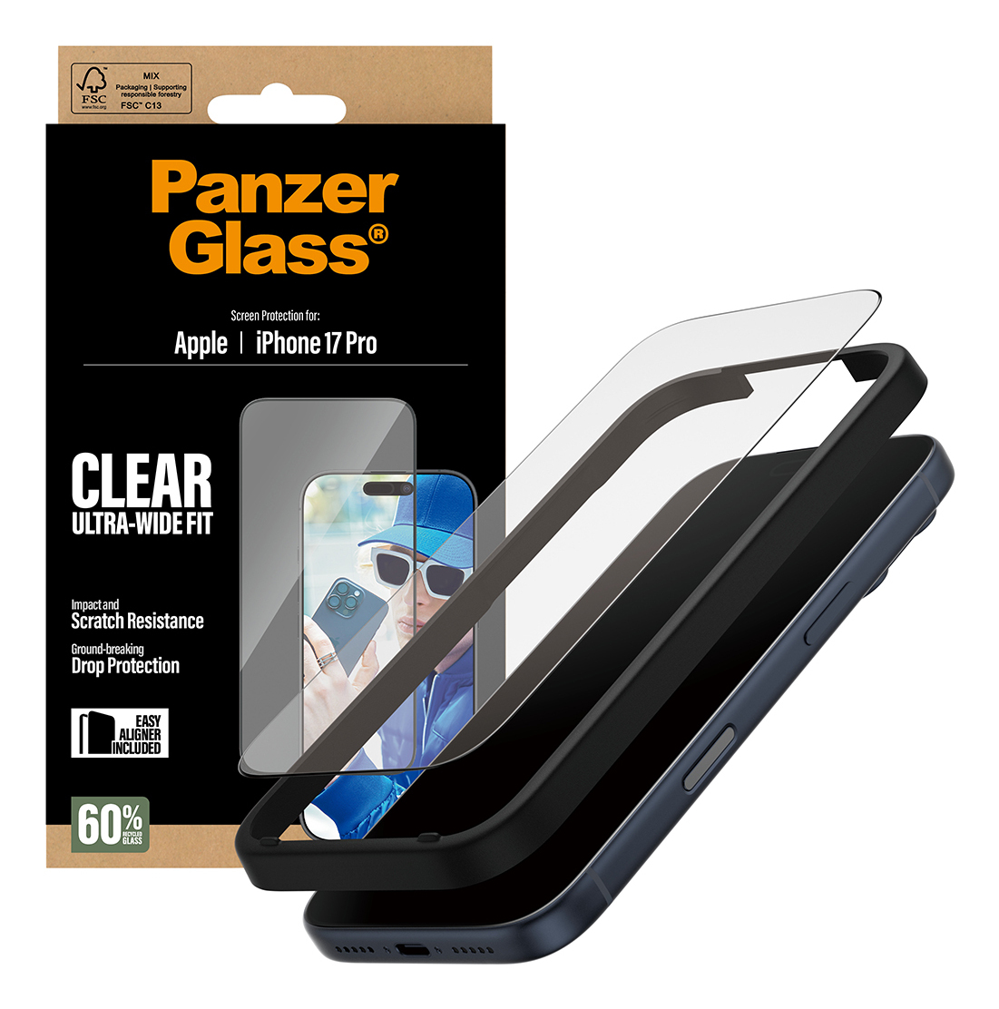  Ultra-Wide Fit w. EasyAligner Protection d'écran transparent Apple 1 pièce(s)