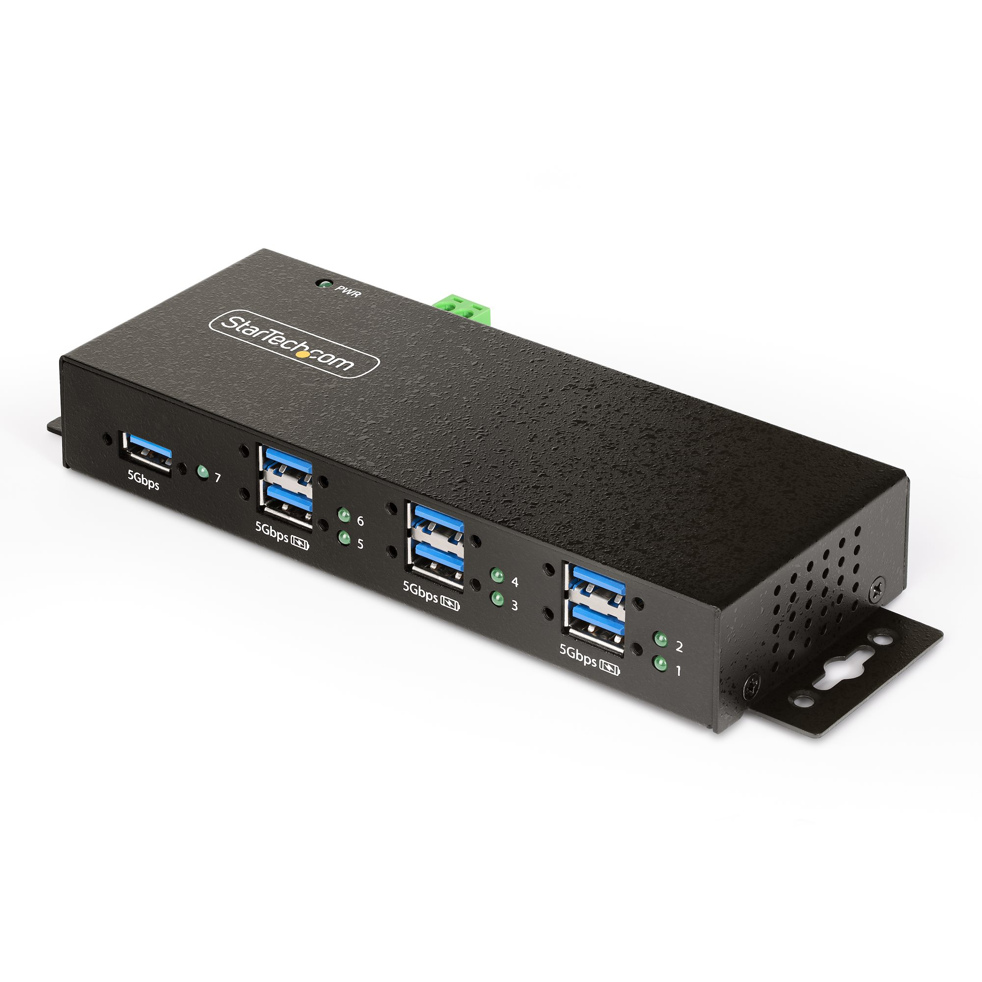 StarTech.com Hub USB 3.0 7 Ports avec 7x USB-A, Boîtier Industriel en Métal, Hub USB 7 ports avec Protection ESD, Montage Mural, sur Table ou sur Rail, USB 3.0/3.1/3.2 Gen 1 5Gbps StarTech.com Hub USB 3.0 7 Ports avec 7x USB-A, Boîtier Industriel en Métal, Hub USB 7 ports avec Protection ESD, Montage Mural, sur Table ou sur Rail, USB 3.0/3.1/3.2 Gen 1 5Gbps