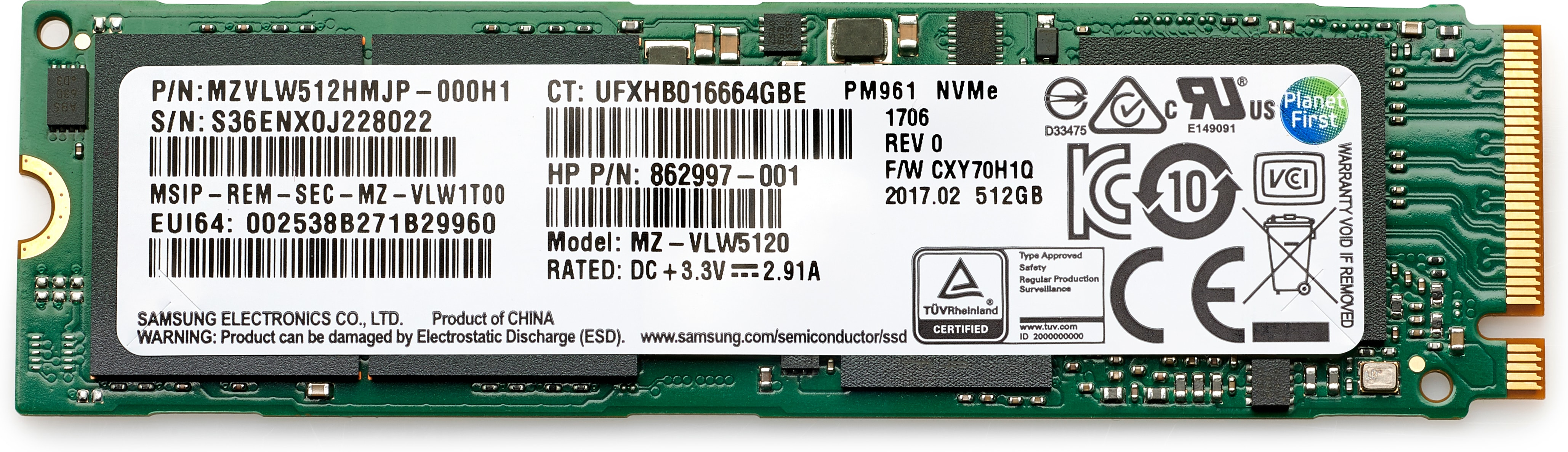 HP 512GB PCIe 4x4 NVMe TLC SSD M.2 512 Go PCI Express 4.0 HP 512GB PCIe 4x4 NVMe TLC SSD M.2 512 Go PCI Express 4.0