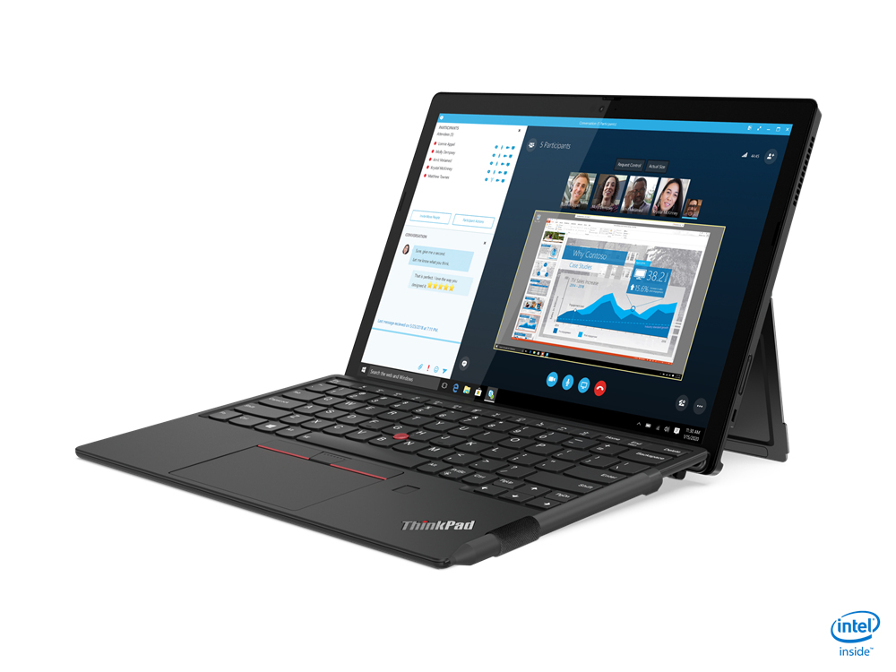 Lenovo ThinkPad X12 Detachable LPDDR4x-SDRAM Hybride (2-en-1) 31,2 cm (12.3") 1920 x 1280 pixels Écran tactile 11e génération de processeurs Intel® Core™ i5 16 Go 256 Go SSD Wi-Fi 6 (802.11ax) Windows 10 Pro Noir