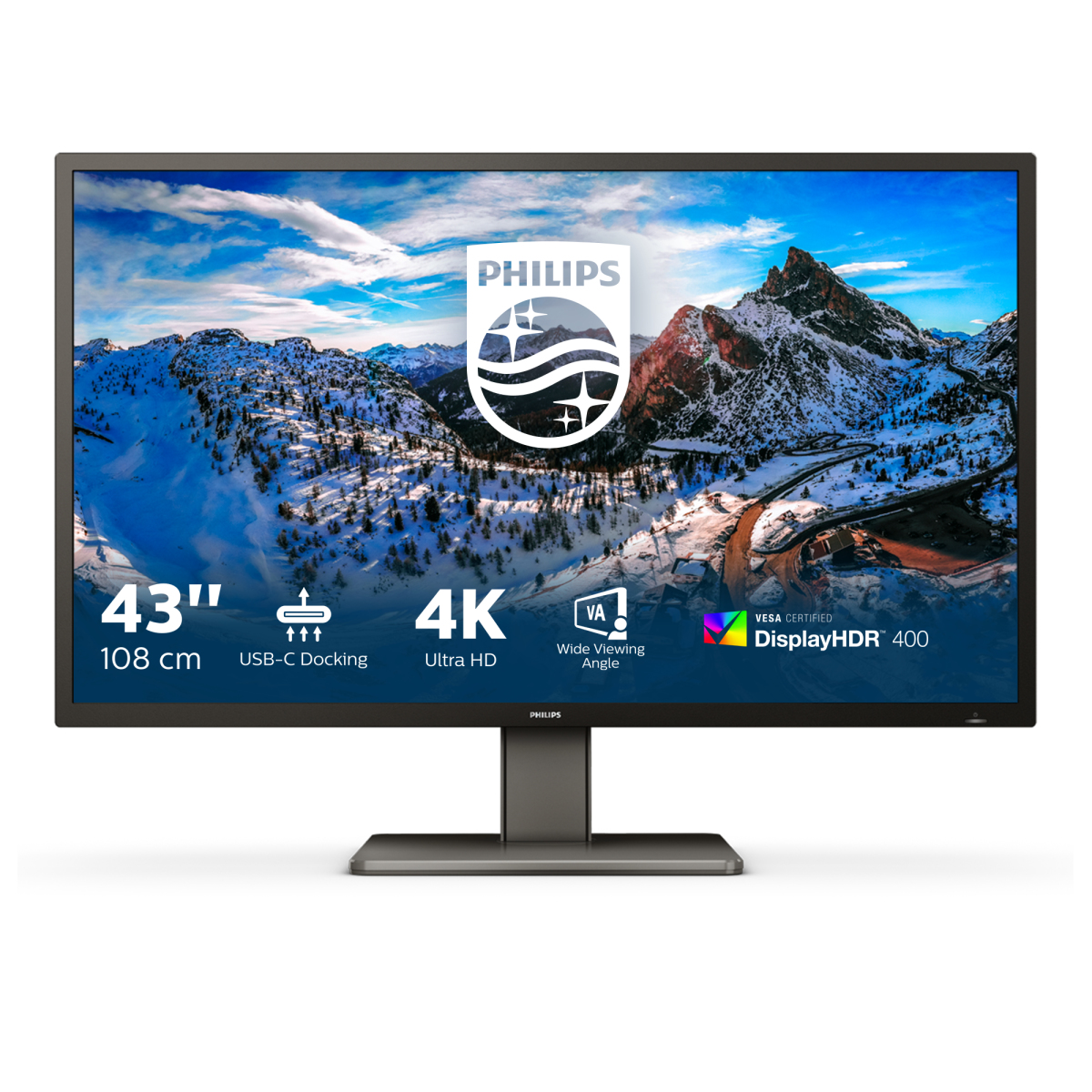 P Line LED display 108 cm (42.5") 3840 x 2160 pixels 4K Ultra HD Noir