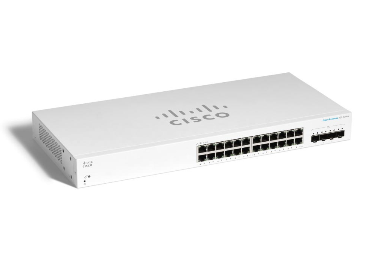 Cisco CBS220-24T-4X Géré L2 Gigabit Ethernet (10/100/1000) Blanc Cisco CBS220-24T-4X Géré L2 Gigabit Ethernet (10/100/1000) Blanc