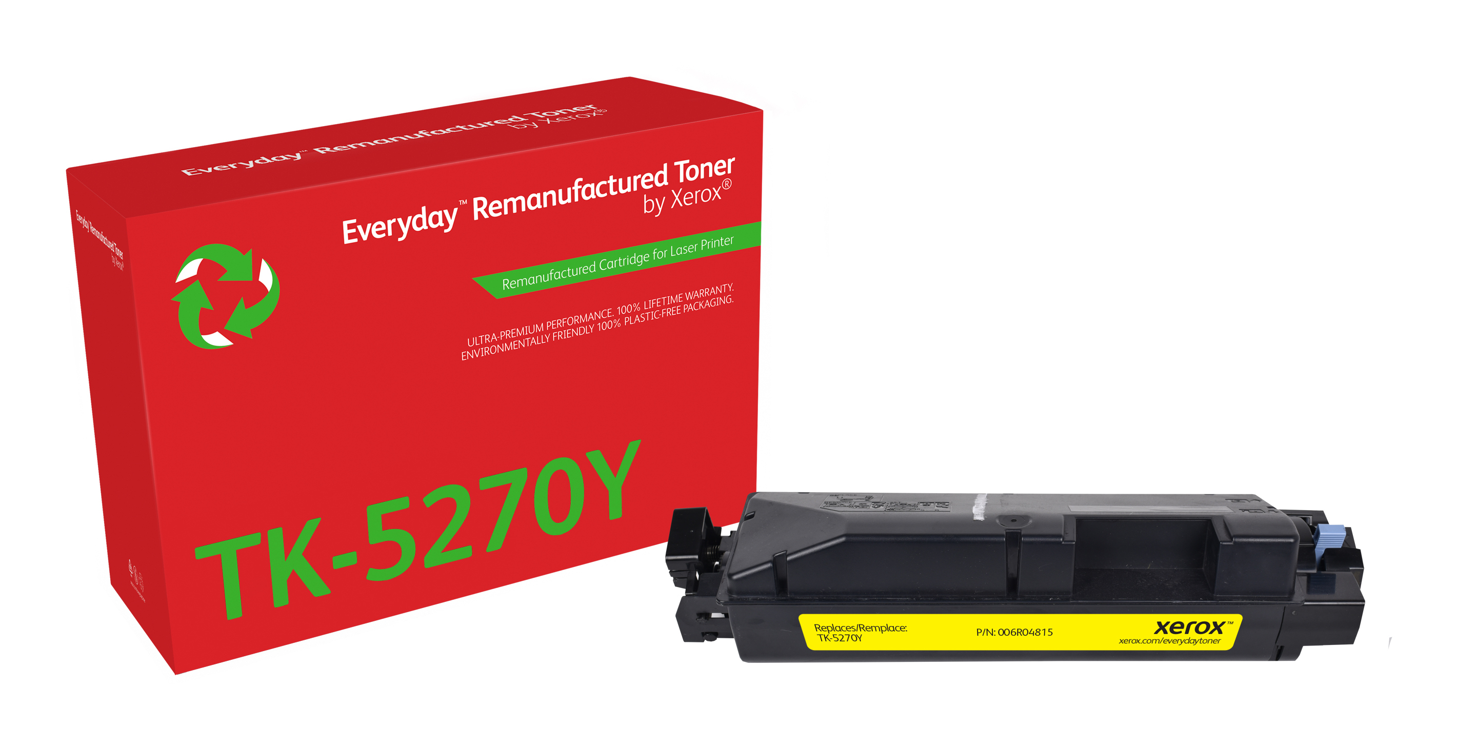 Remanufacturé Everyday Toner remanufacturé Jaune Everyday™ de Xerox compatible avec Kyocera TK-5270Y, Capacité standard Remanufacturé Everyday Toner remanufacturé Jaune Everyday™ de Xerox compatible avec Kyocera TK-5270Y, Capacité standard