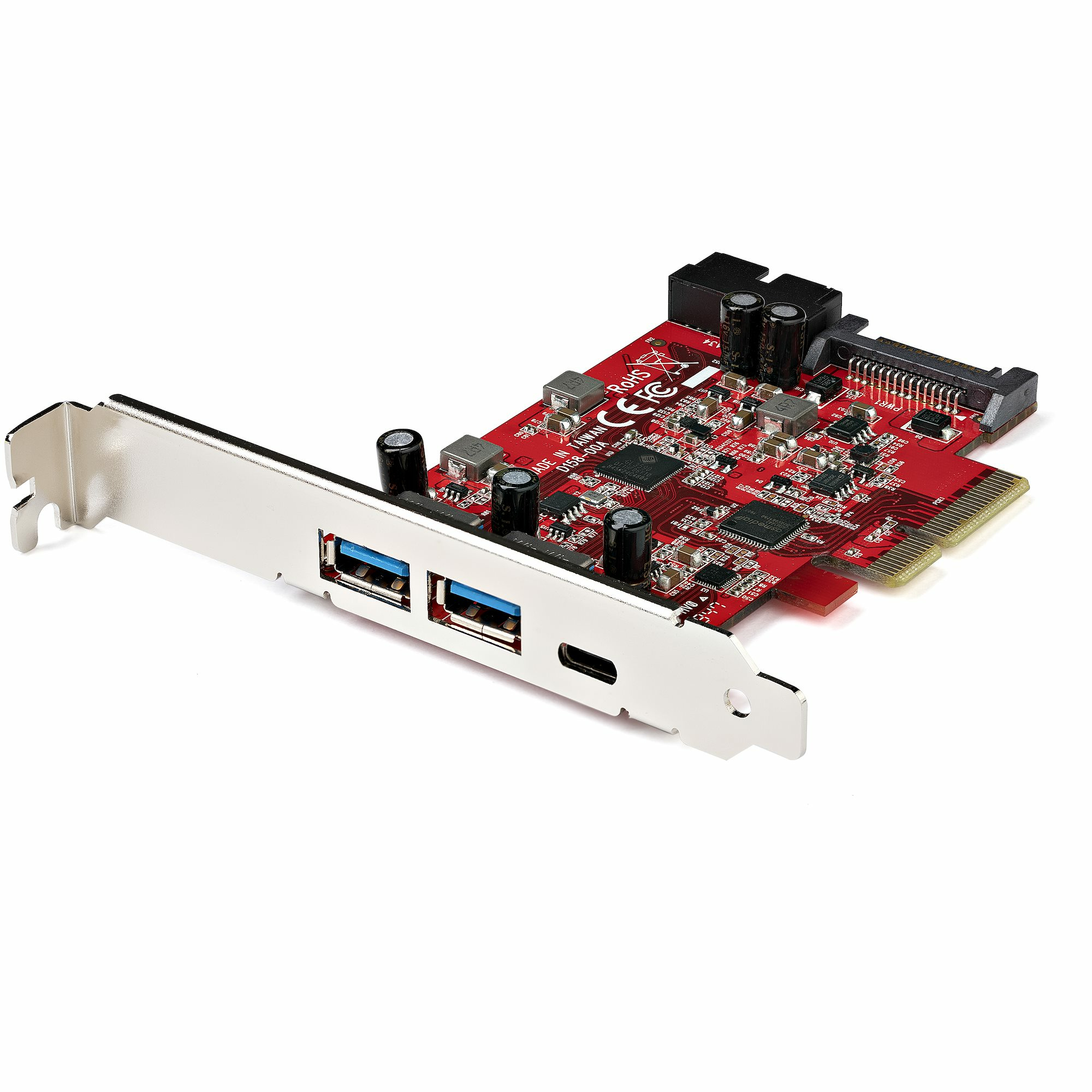 Carte PCI Express USB 5 Ports - Carte PCIe USB 3.1 Gen 2 10Gbps avec 1x USB-C & 2x USB-A - 1x IDC 2 Ports (Extension Connecteur Interne USB 5Gbps) - Carte Contrôleur USB C PCI Express Carte PCI Express USB 5 Ports - Carte PCIe USB 3.1 Gen 2 10Gbps avec 1x USB-C & 2x USB-A - 1x IDC 2 Ports (Extension Connecteur Interne USB 5Gbps) - Carte Contrôleur USB C PCI Express