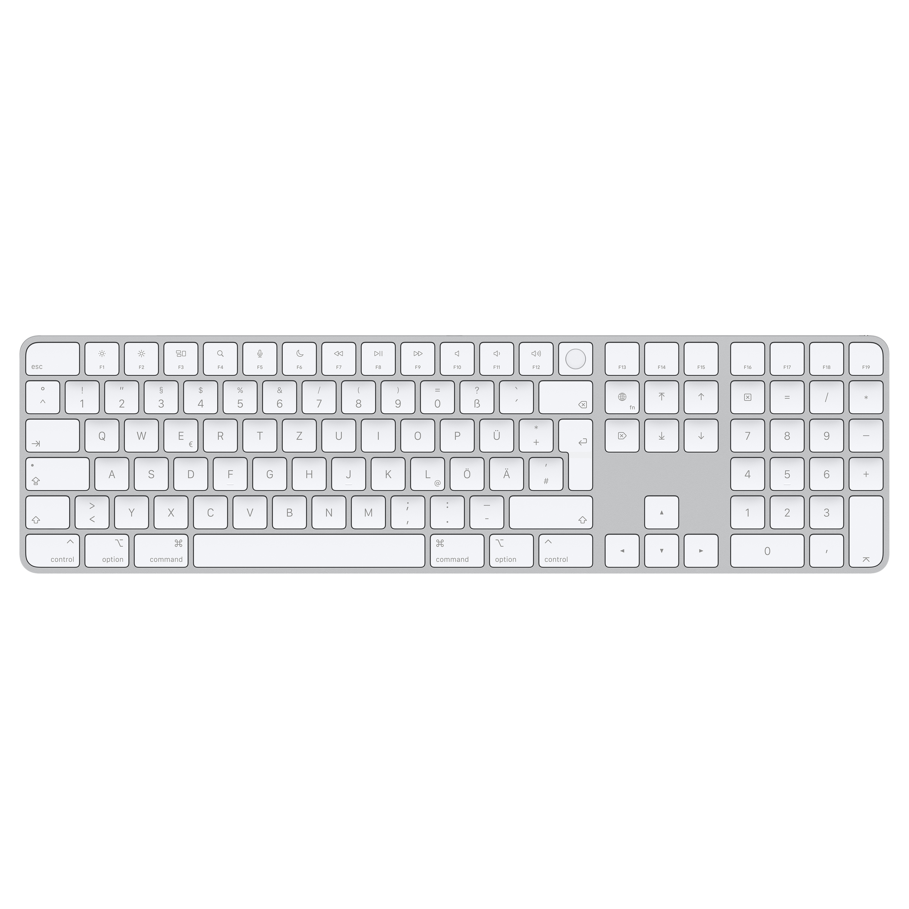 Magic clavier USB + Bluetooth Allemand Aluminium, Blanc