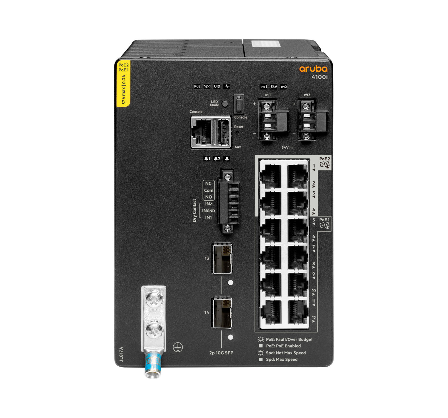 Aruba 4100i Géré L2 Gigabit Ethernet (10/100/1000) Connexion Ethernet, supportant l'alimentation via ce port (PoE) 4U Noir Aruba 4100i Géré L2 Gigabit Ethernet (10/100/1000) Connexion Ethernet, supportant l'alimentation via ce port (PoE) 4U Noir
