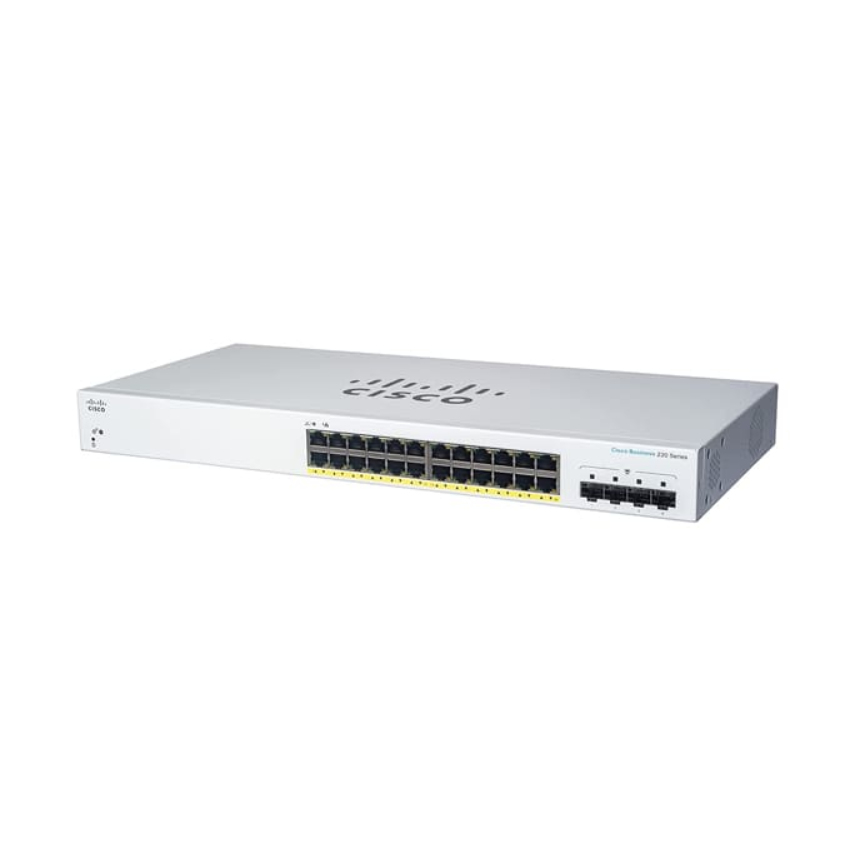 Cisco CBS220-24FP-4G Géré L2 Gigabit Ethernet (10/100/1000) Connexion Ethernet, supportant l'alimentation via ce port (PoE) Blanc Cisco CBS220-24FP-4G Géré L2 Gigabit Ethernet (10/100/1000) Connexion Ethernet, supportant l'alimentation via ce port (PoE) Blanc