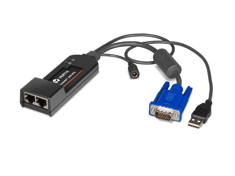 Vertiv Avocent ADX-IPIQ-400 câble vidéo et adaptateur 2 x RJ-45 DVI-I + 3.5mm + USB Type-B Noir