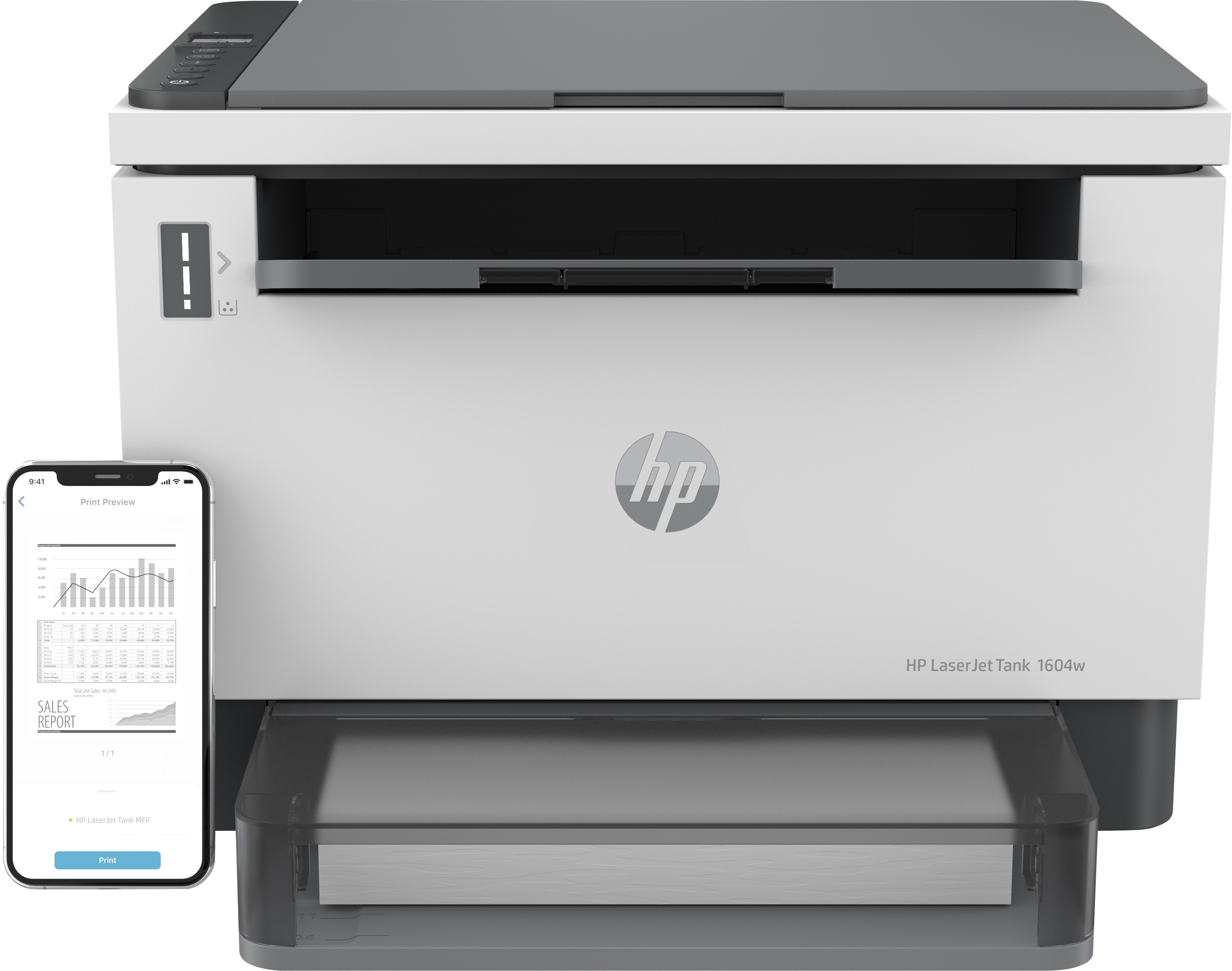 HP LaserJet Imprimante Tank MFP 1604w, Noir et blanc, Imprimante pour Entreprises, Impression, copie, numérisation, Numérisation vers e-mail. Numérisation vers e-mail/PDF. Numérisation vers PDF. Wi-Fi double fréquence