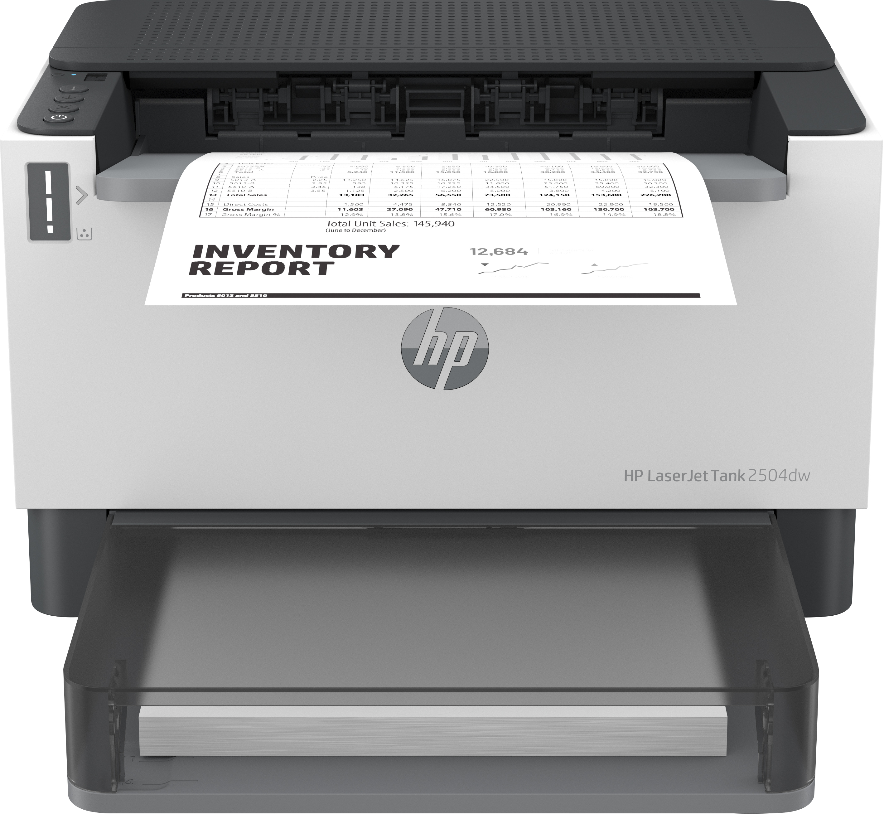 HP Imprimante LaserJet Tank 2504dw, Noir et blanc, Imprimante pour Entreprises, Imprimer, Impression recto-verso. Taille compacte. Éco-énergétique. Wi-Fi double fréquence