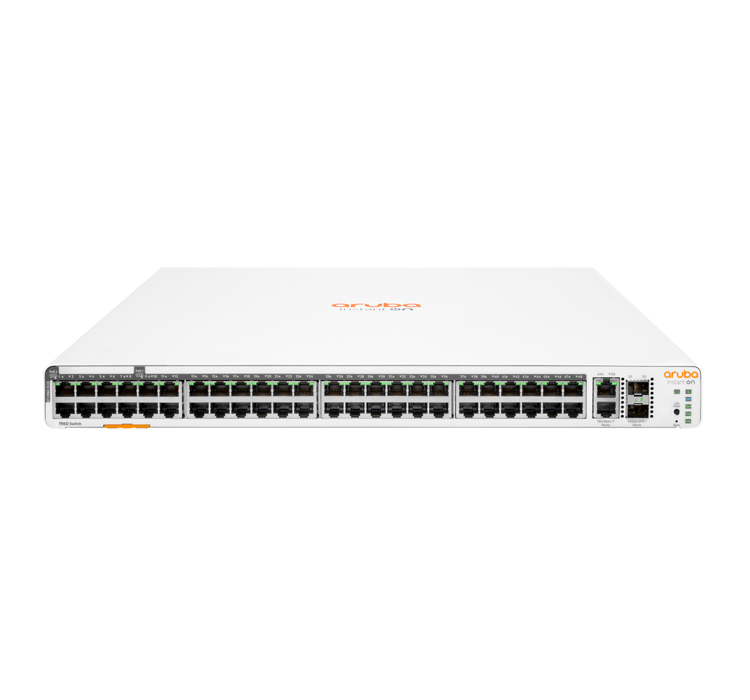 Aruba Instant On 1960 48G 40p Class4 8p Class6 PoE 2XGT 2SFP+ 600W Géré L2+ Gigabit Ethernet (10/100/1000) Connexion Ethernet, supportant l'alimentation via ce port (PoE) 1U Blanc Aruba Instant On 1960 48G 40p Class4 8p Class6 PoE 2XGT 2SFP+ 600W Géré L2+ Gigabit Ethernet (10/100/1000) Connexion Ethernet, supportant l'alimentation via ce port (PoE) 1U Blanc