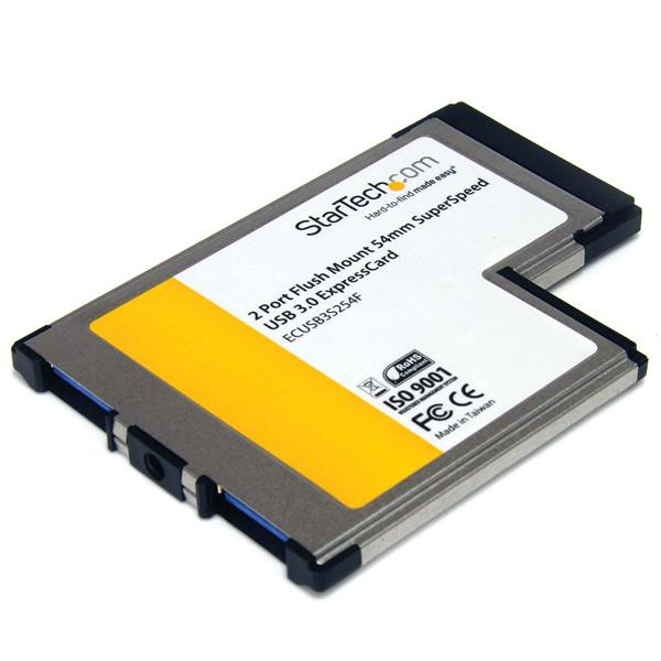 StarTech.com Carte Adaptateur ExpressCard/54 vers 2 Ports USB 3.0 avec Support UASP StarTech.com Carte Adaptateur ExpressCard/54 vers 2 Ports USB 3.0 avec Support UASP