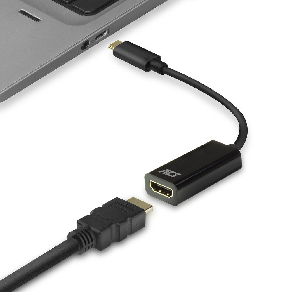 ACT AC7305 câble vidéo et adaptateur 0,15 m USB Type-C HDMI Type A (Standard) Noir ACT AC7305 câble vidéo et adaptateur 0,15 m USB Type-C HDMI Type A (Standard) Noir
