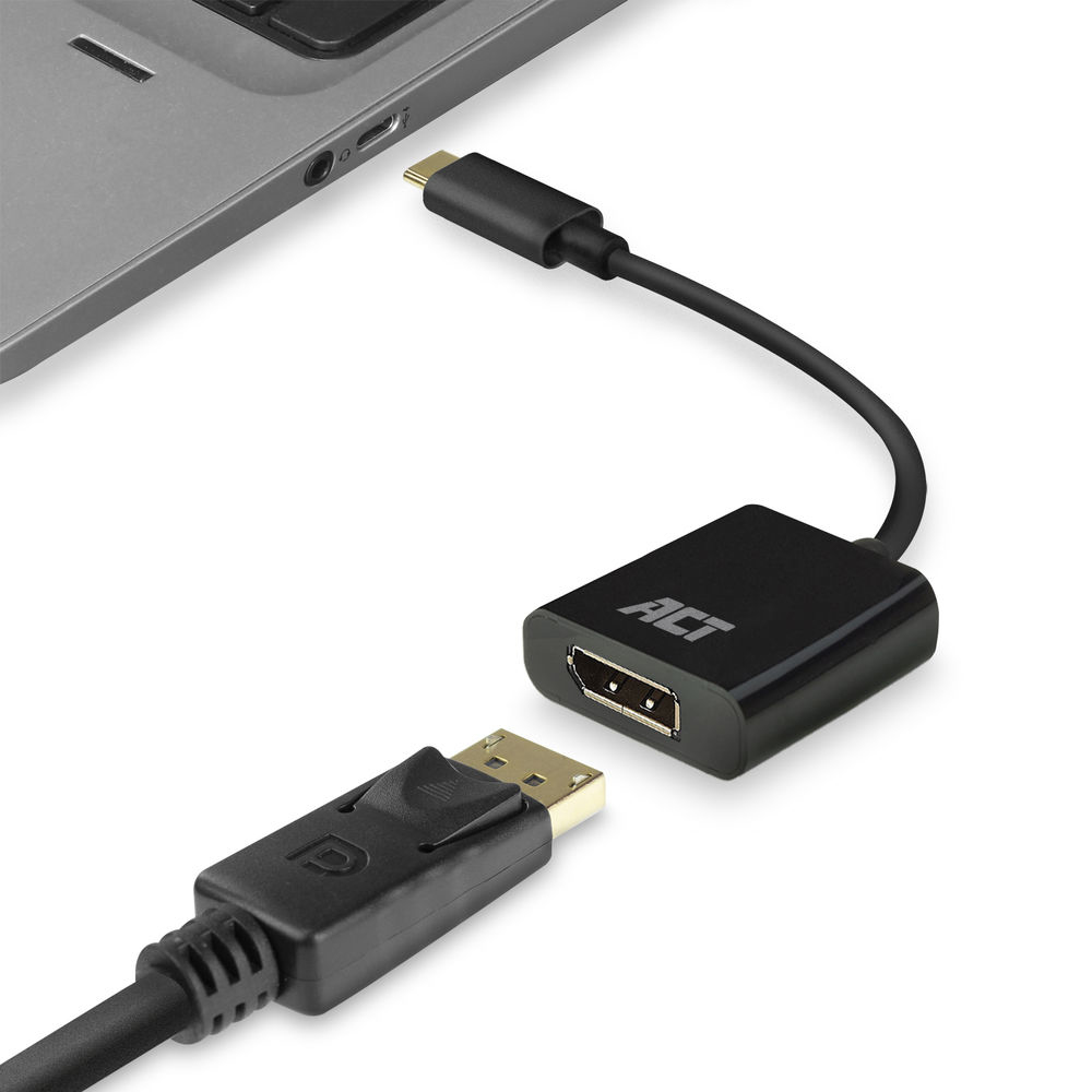 ACT AC7320 câble vidéo et adaptateur 0,15 m USB Type-C DisplayPort Noir ACT AC7320 câble vidéo et adaptateur 0,15 m USB Type-C DisplayPort Noir