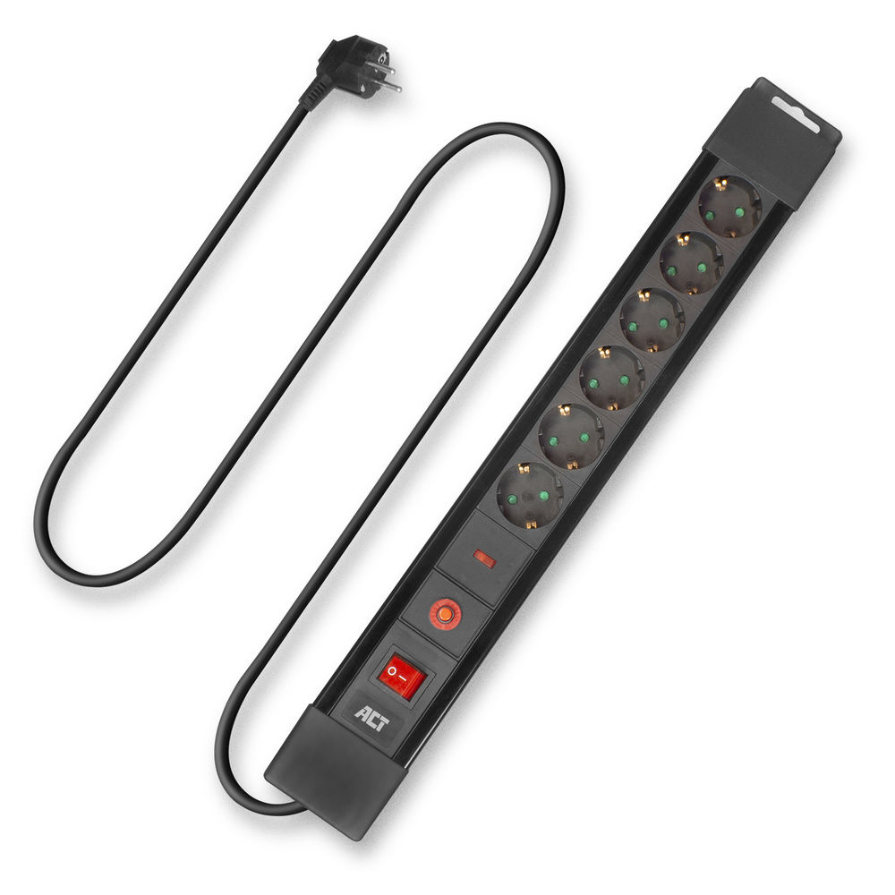 Power Strip black 6 plugs surge protect Power Strip black 6 plugs surge protect