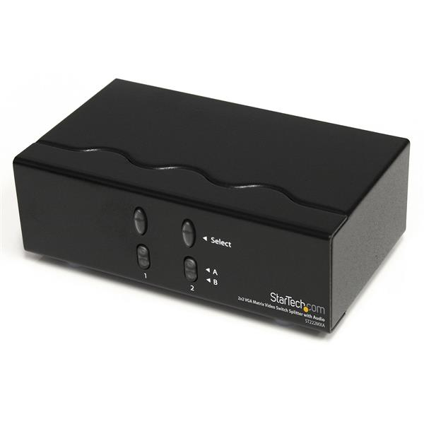 StarTech.com Répartiteur/commutateur de matrice vidéo VGA 2x2 avec audio StarTech.com Répartiteur/commutateur de matrice vidéo VGA 2x2 avec audio
