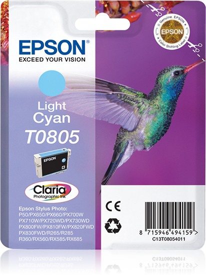 Ink Cartridge T0805 Light-Cyan Blister W Ink Cartridge T0805 Light-Cyan Blister W