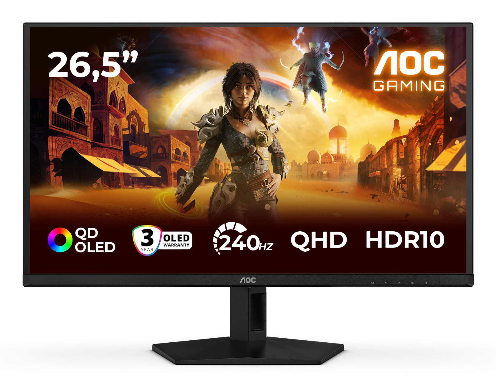 AOC G4 Q27G41ZDF écran plat de PC 67,3 cm (26.5") 2560 x 1440 pixels Quad HD QD-OLED Noir, Rouge