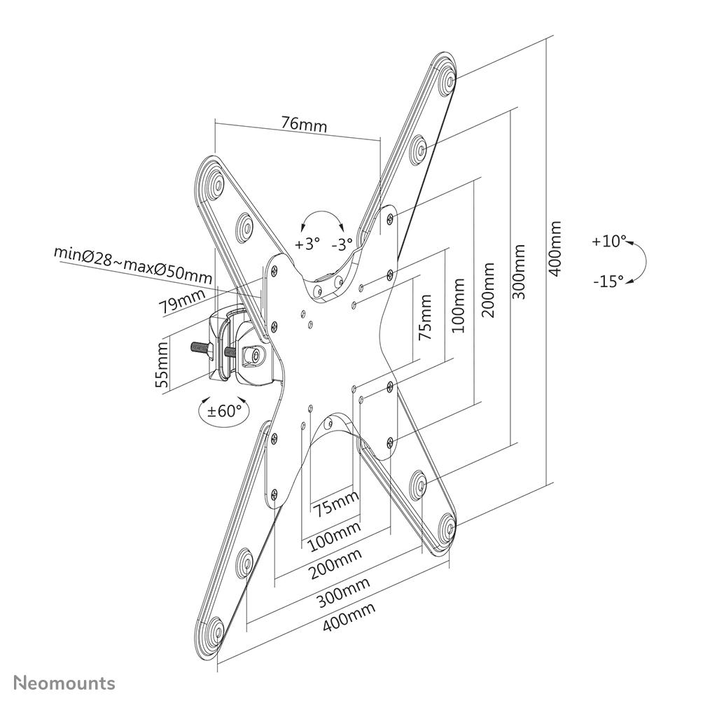 Neomounts by Newstar support d?écran pour colonne