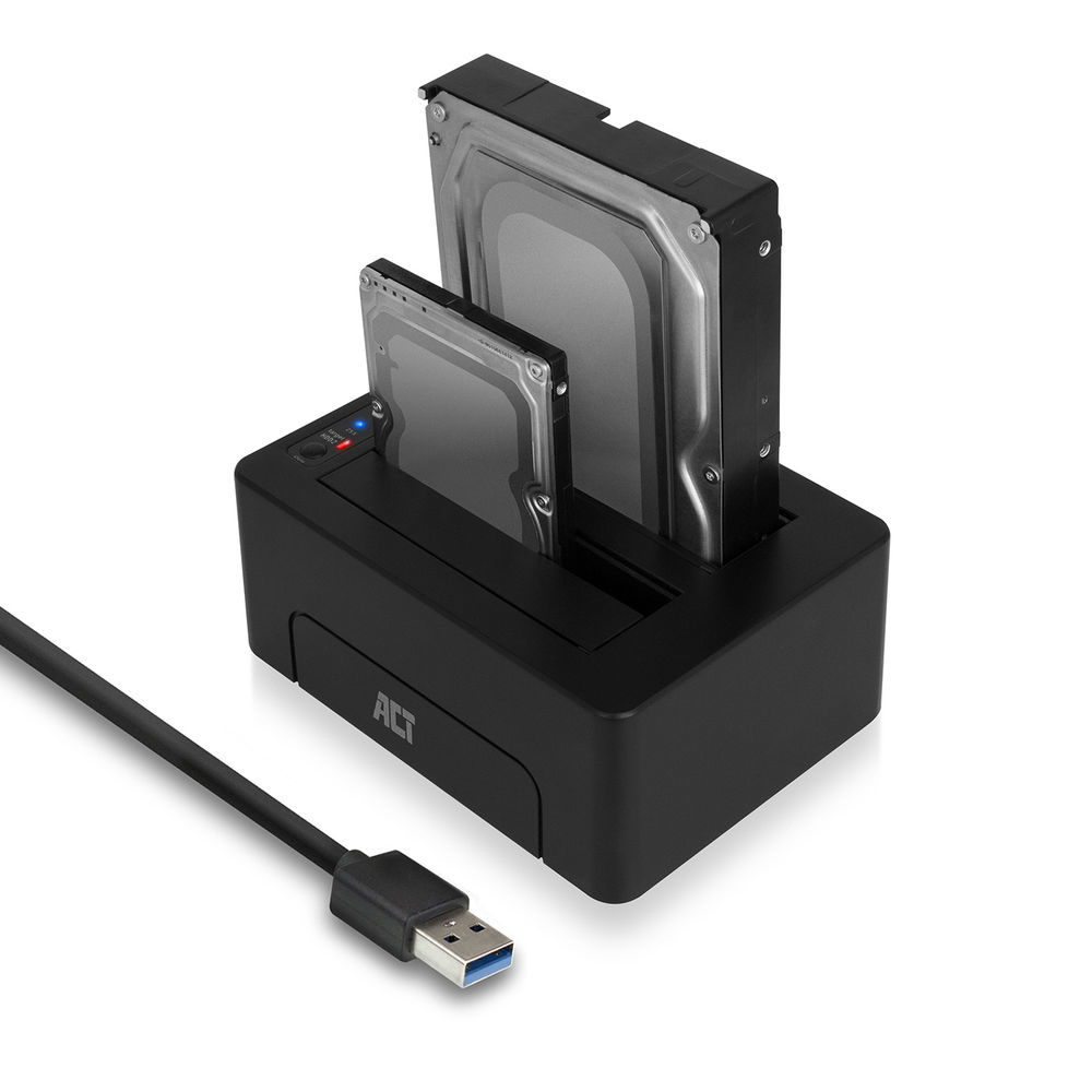 ACT AC1504 Station d'accueil de disques de stockage USB 3.2 Gen 1 (3.1 Gen 1) Type-B Noir ACT AC1504 Station d'accueil de disques de stockage USB 3.2 Gen 1 (3.1 Gen 1) Type-B Noir