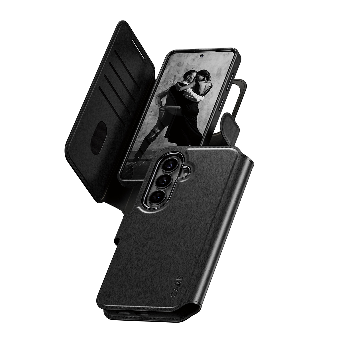 PanzerGlass CARE™ by ® Tango 2-in-1 Wallet Case w. Qi Samsung Galaxy S26 coque de protection pour téléphones portables Housse Transparent