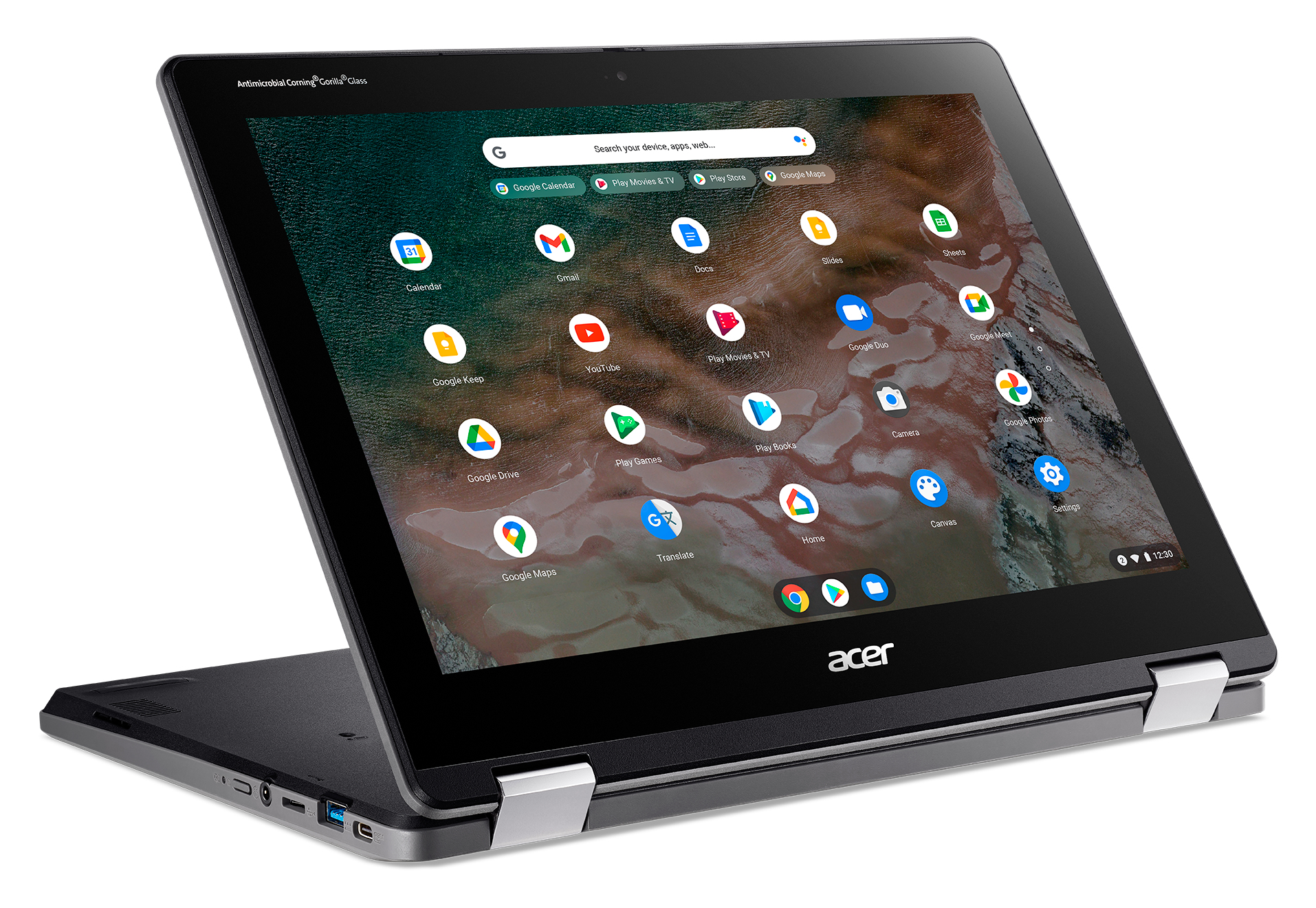 Acer Chromebook R853TA-C9EV N4500 30,5 cm (12") Écran tactile HD+ Intel® Celeron® 4 Go LPDDR4x-SDRAM 32 Go Flash Wi-Fi 6 (802.11ax) ChromeOS Noir