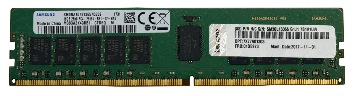 Lenovo 4X77A77495 module de mémoire 16 Go 1 x 16 Go DDR4 3200 MHz ECC