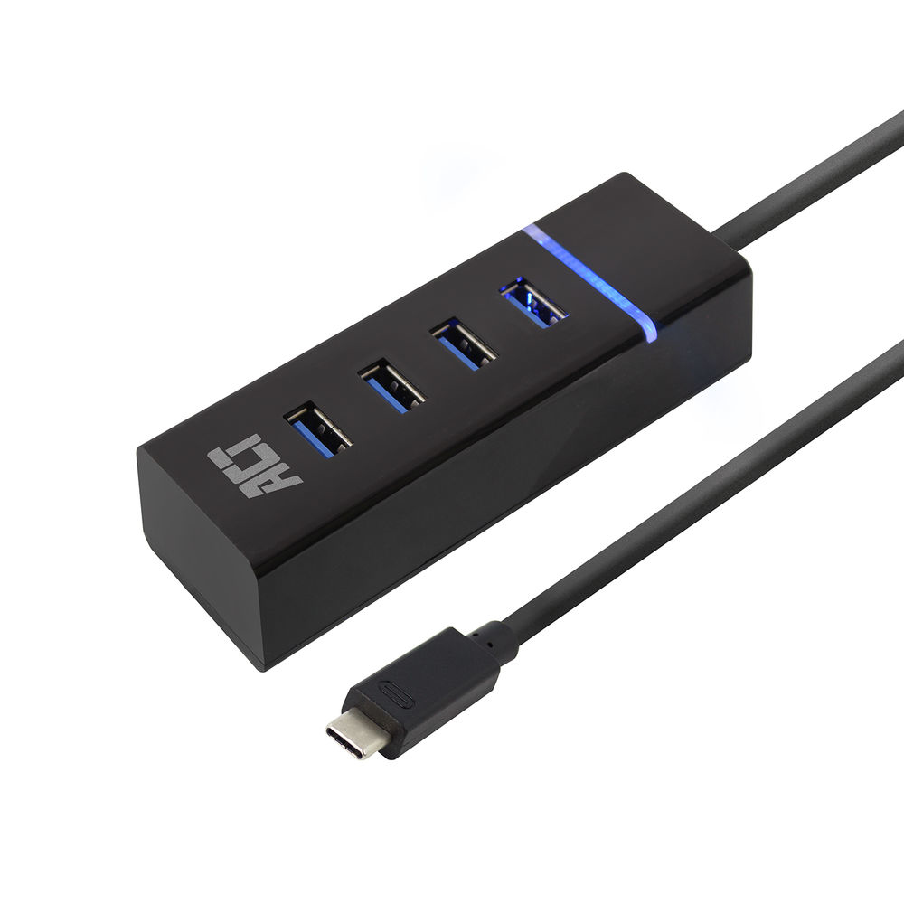 ACT AC6415 hub & concentrateur USB 3.2 Gen 1 (3.1 Gen 1) Type-C 5000 Mbit/s Noir ACT AC6415 hub & concentrateur USB 3.2 Gen 1 (3.1 Gen 1) Type-C 5000 Mbit/s Noir
