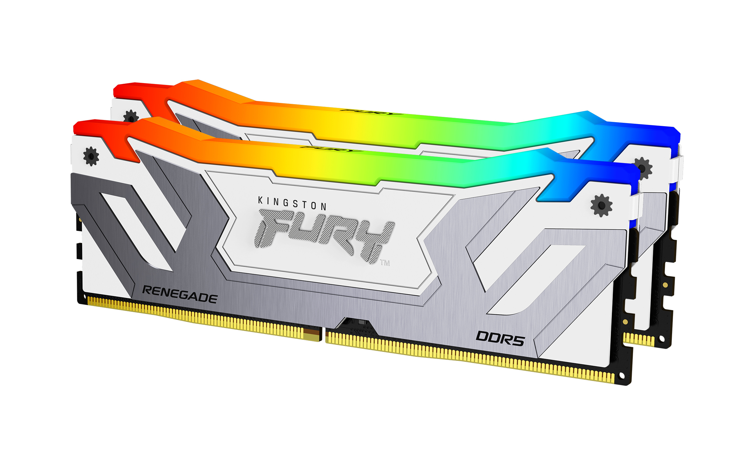 Kingston Technology FURY 48Go 8400MT/s DDR5 CL40 CUDIMM (Kit de 2) Renegade RGB Blanc XMP Kingston Technology FURY 48Go 8400MT/s DDR5 CL40 CUDIMM (Kit de 2) Renegade RGB Blanc XMP
