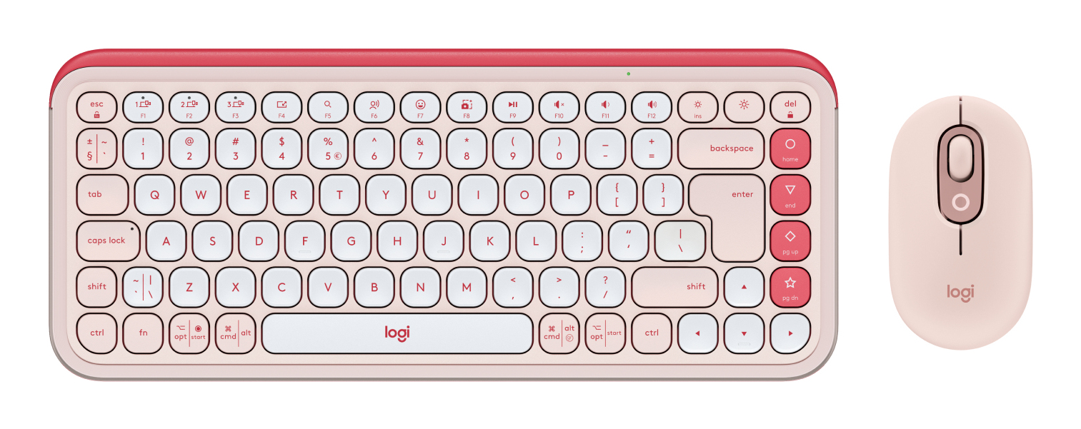 Logitech POP Icon Combo clavier Souris incluse Universel Bluetooth QWERTY US International Rose, Blanc Logitech POP Icon Combo clavier Souris incluse Universel Bluetooth QWERTY US International Rose, Blanc