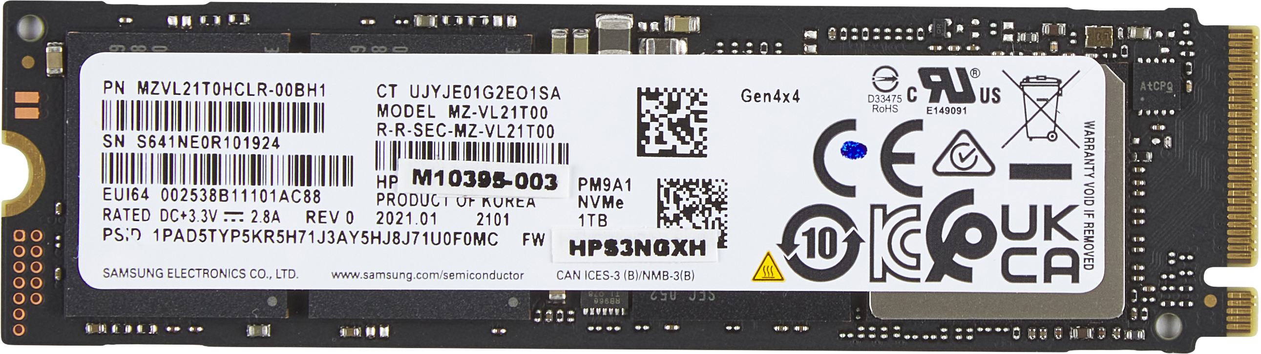 HP 1TB PCIe-4x4 NVMe M.2 SSD 1000 Go PCI Express 4.0 HP 1TB PCIe-4x4 NVMe M.2 SSD 1000 Go PCI Express 4.0