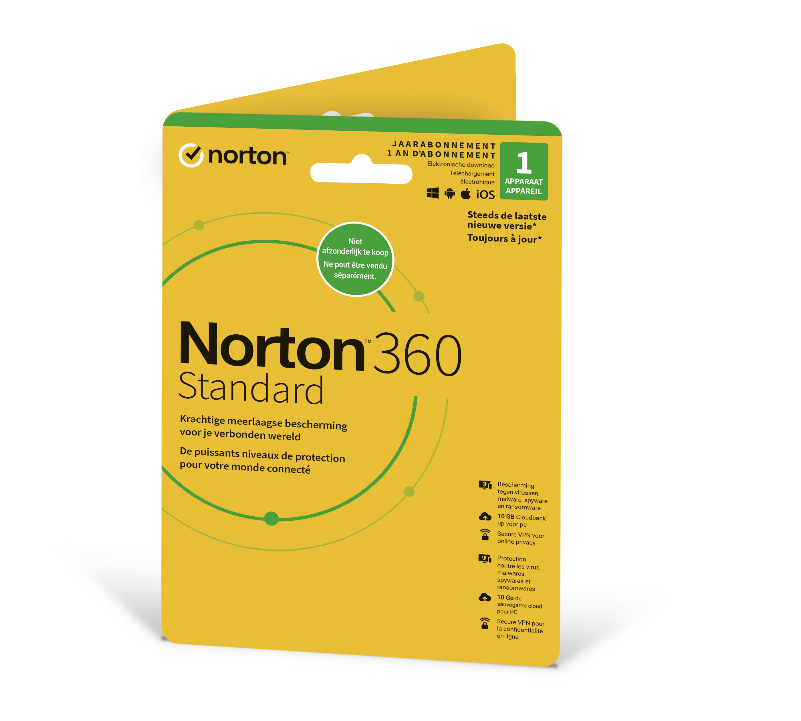 NortonLifeLock Norton 360 Standard Belge néerlandais, Français belge Licence de base 1 licence(s) 1 année(s)